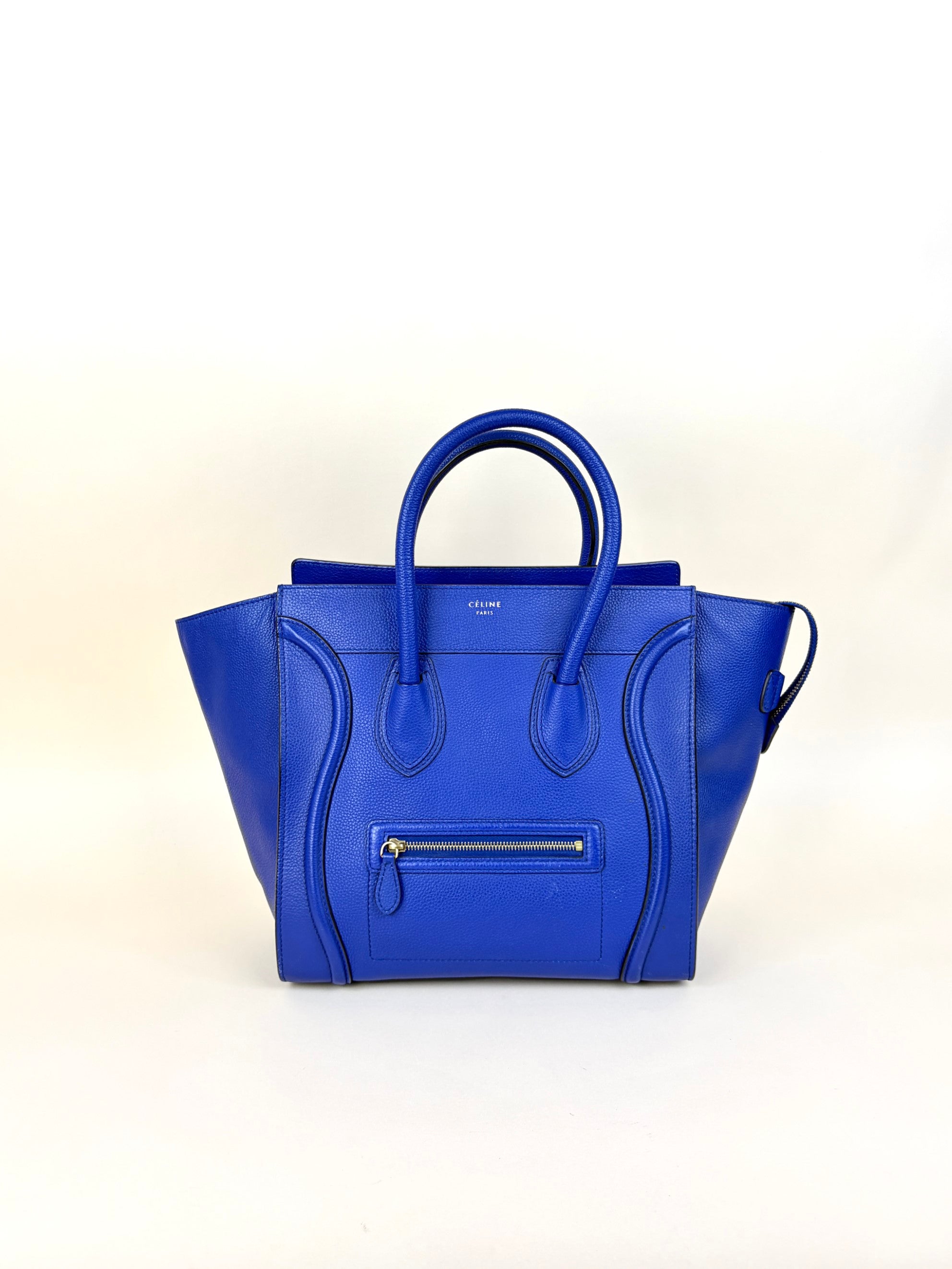 Celine Blue Mini Luggage Tote Bag