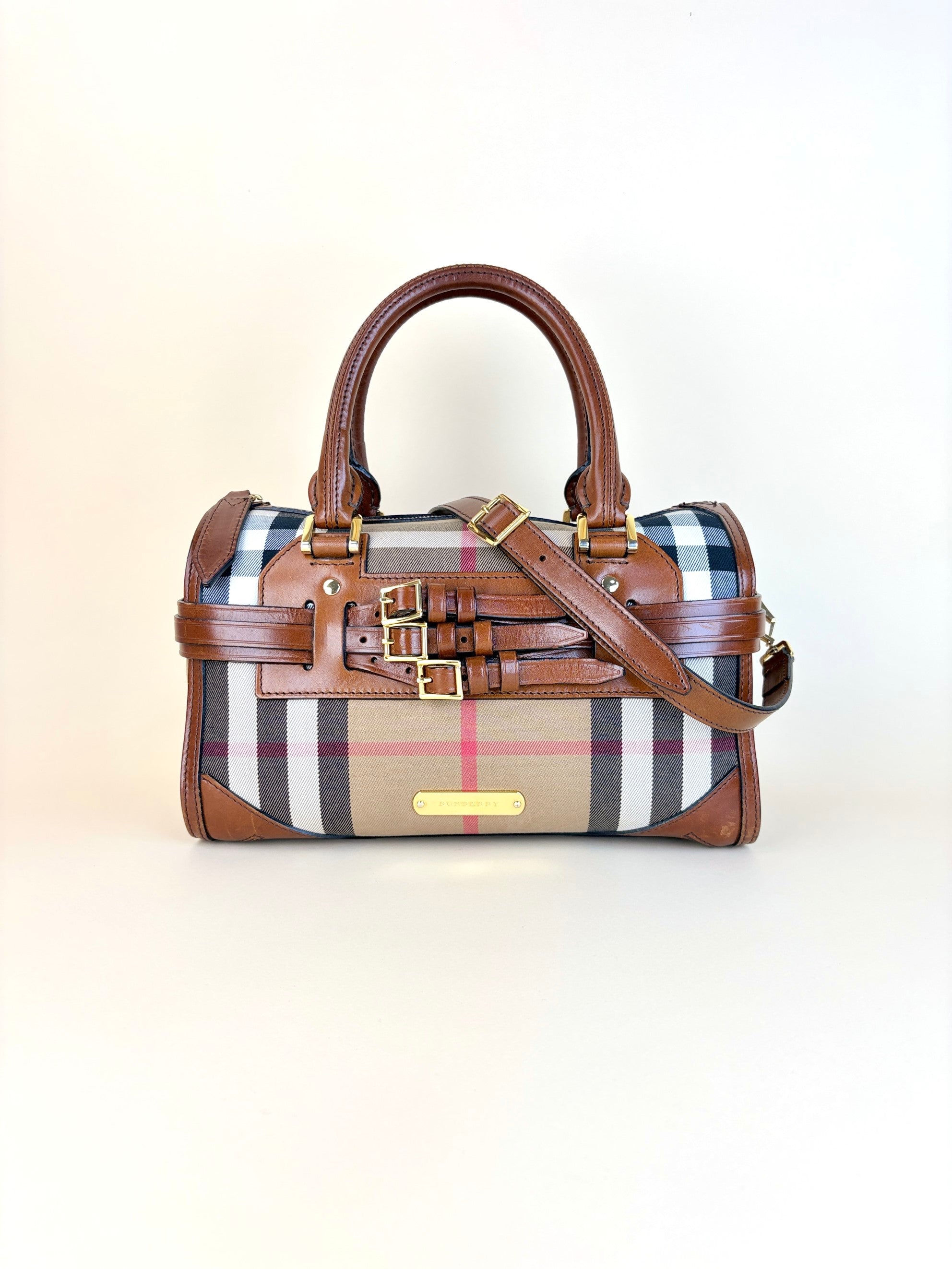 Burberry Alchester bridle bowling bag House Check