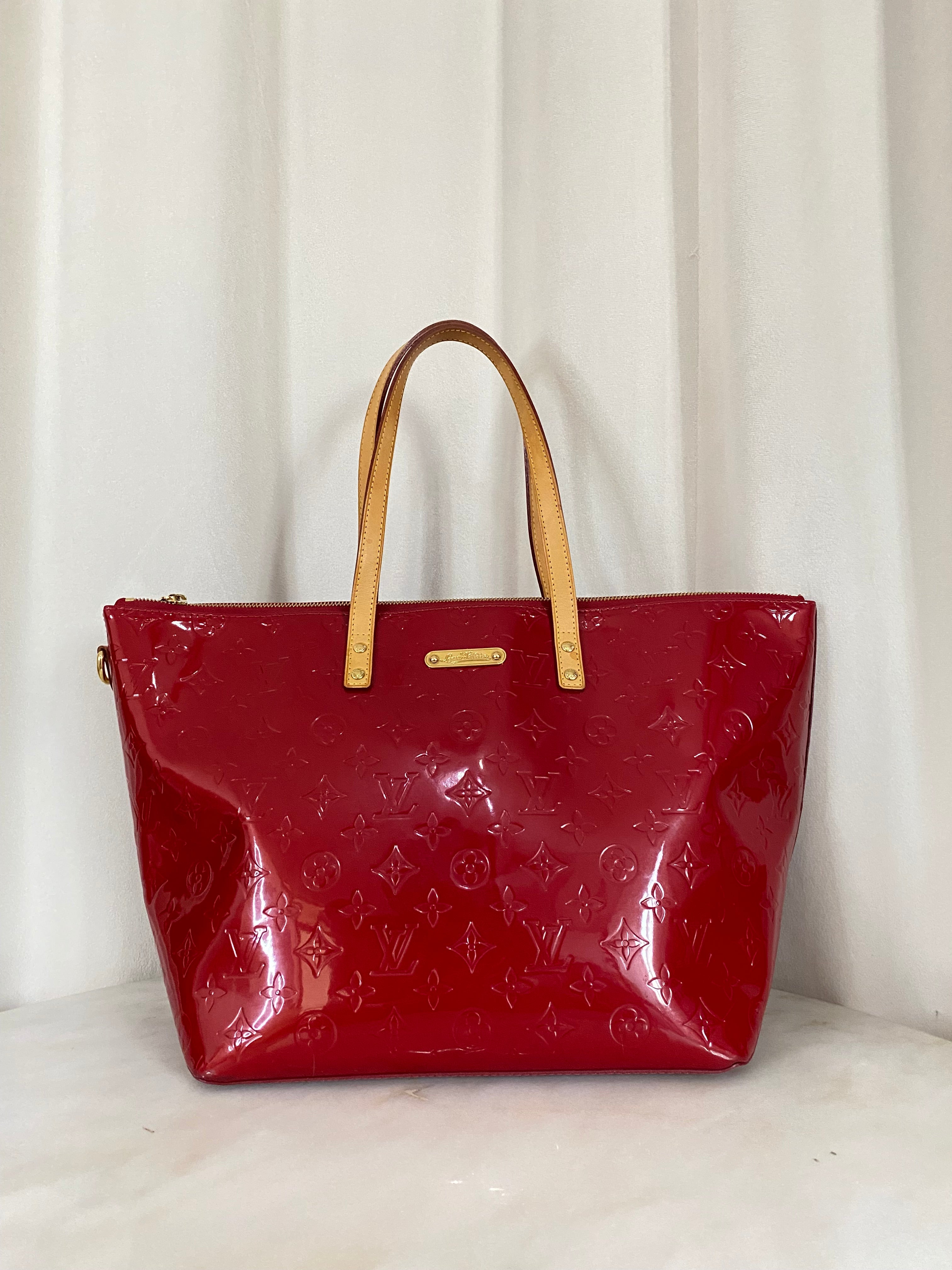 Louis Vuitton Red Monogram Vernis Bellevue GM Bag