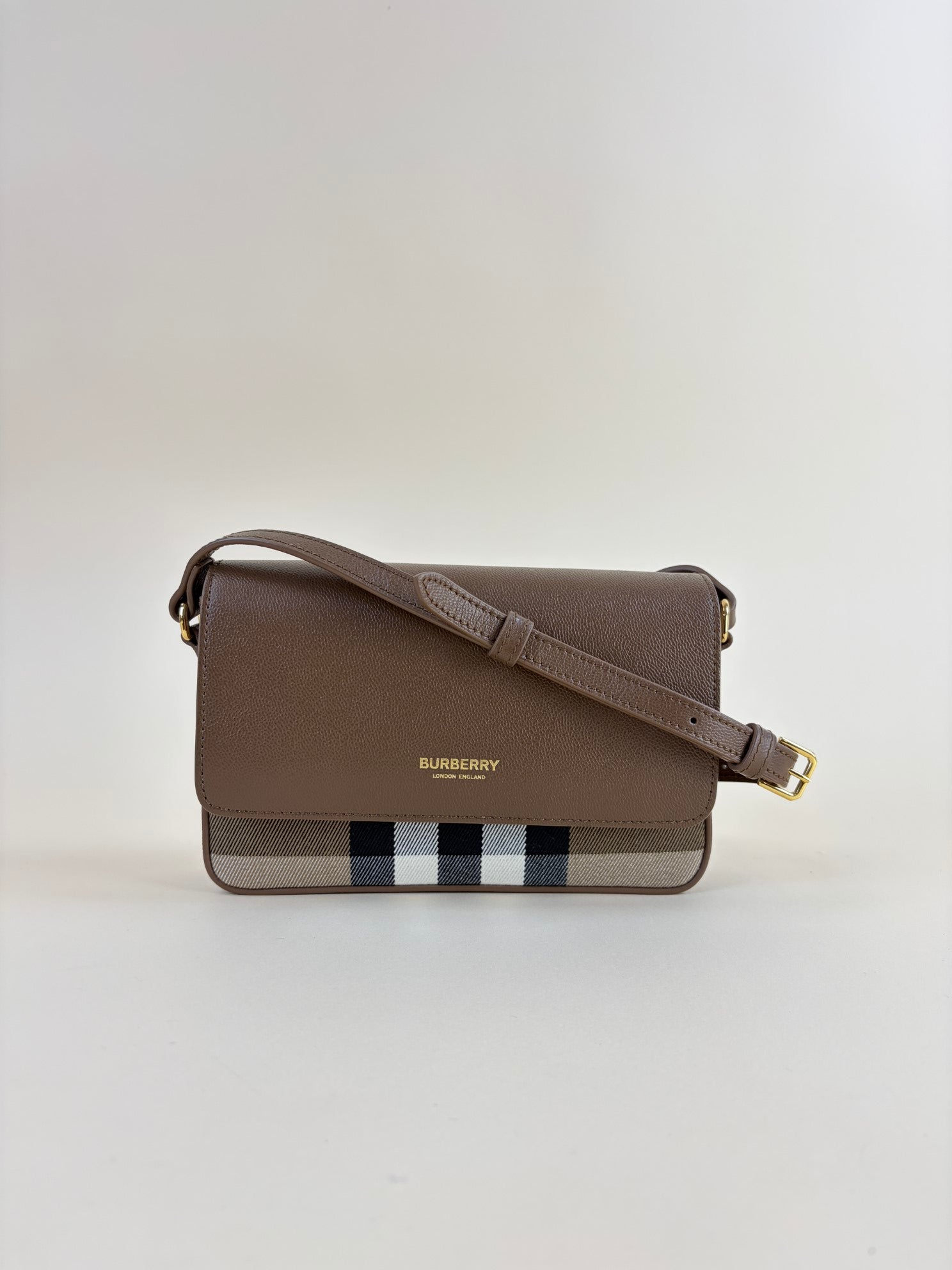 Burberry Brown New Hampshire House Check Crossbody Bag