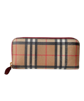 Burberry Dark Red House Check Long Wallet