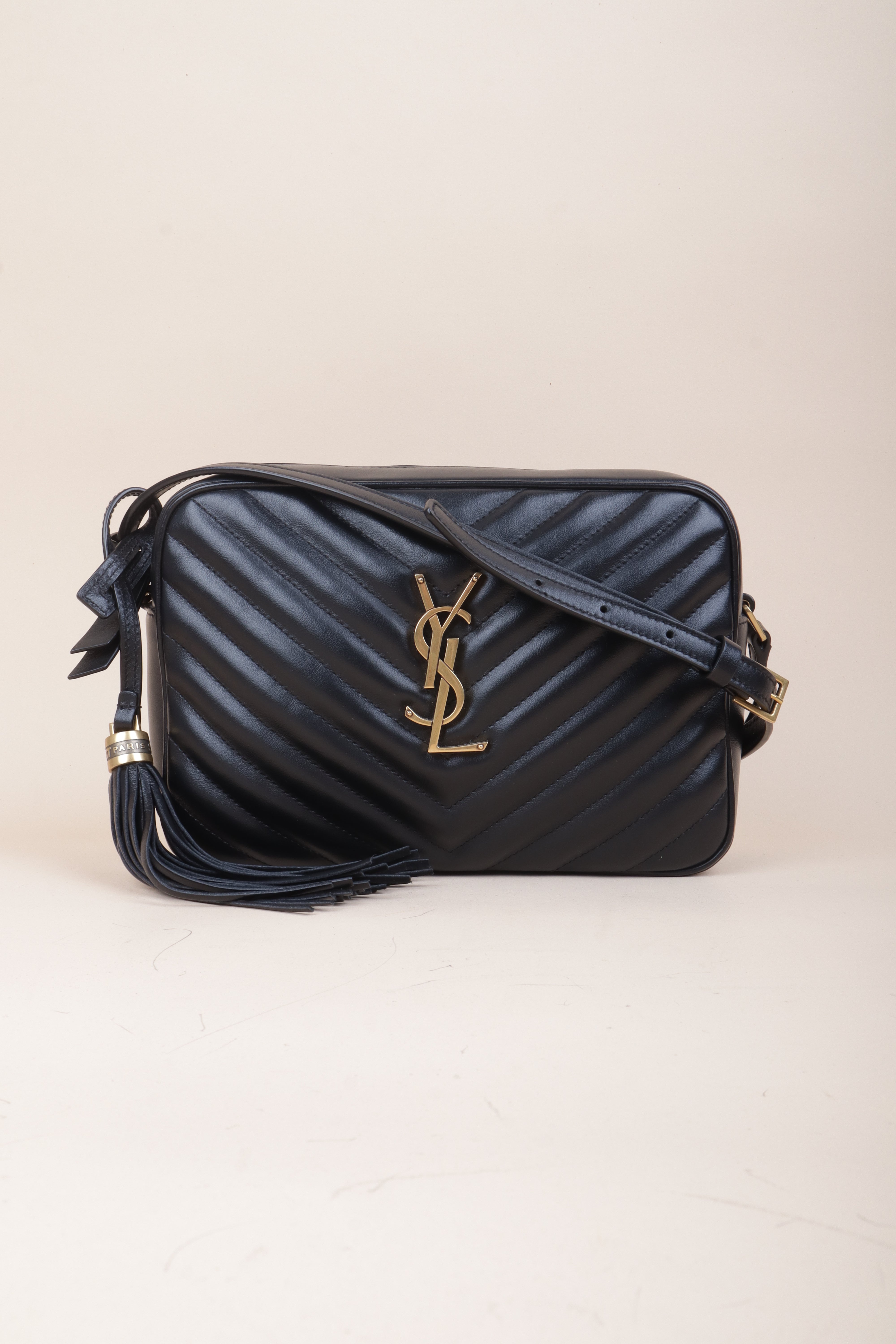 YSL Black Lou Camera Crossbody Bag