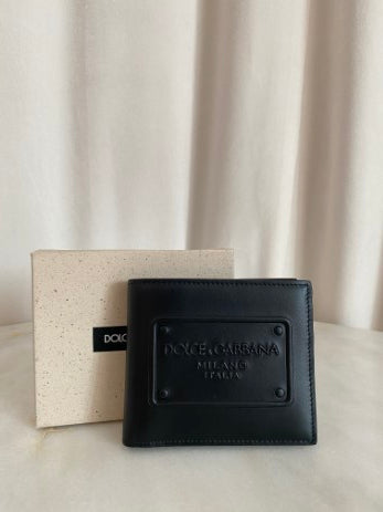 Dolce & Gabbana Black Bifold wih Raised Logo Small Wallet