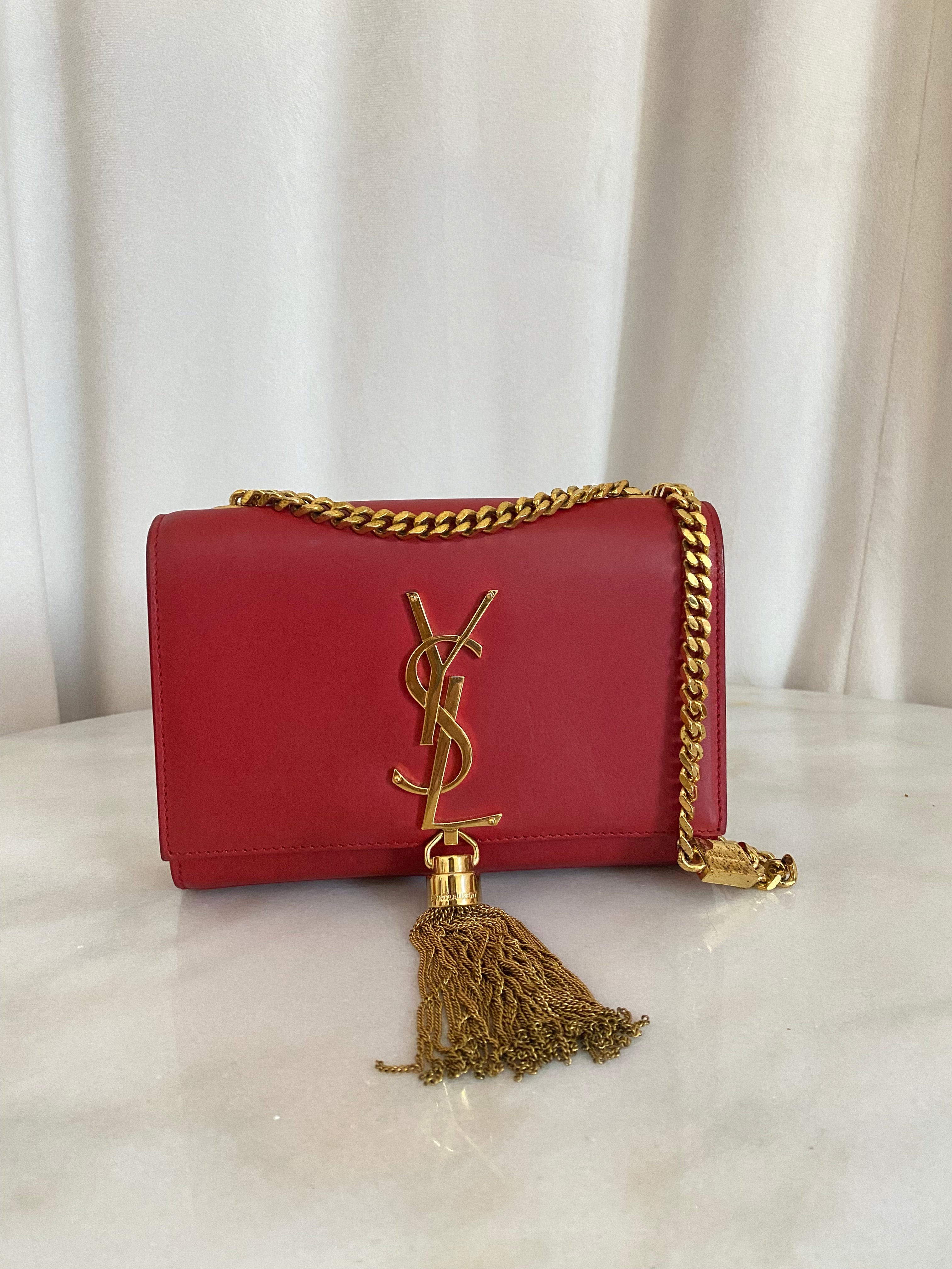 YSL Red Kate Tassel Small Shoulder Bag