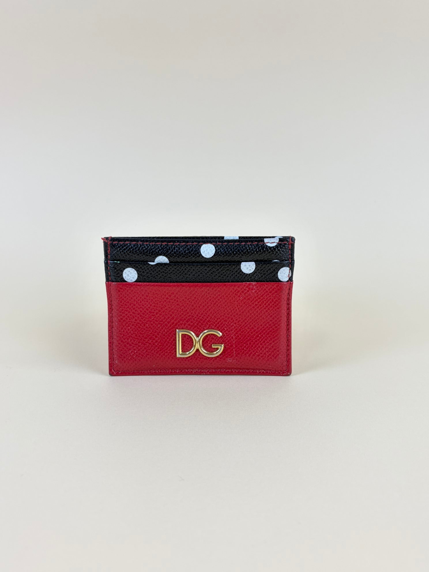 Dolce & Gabbana Tricolor Polka Dots Card Holder