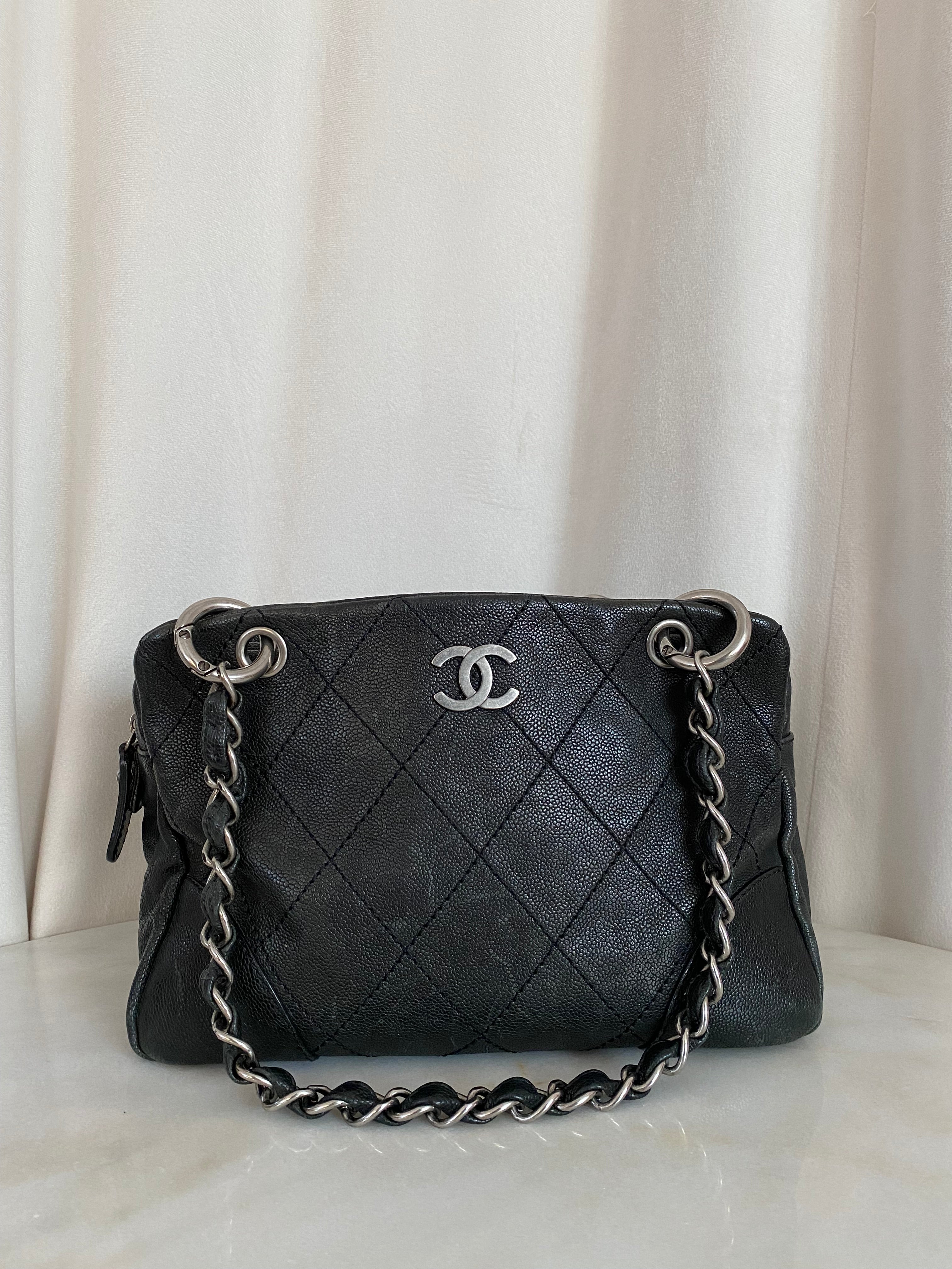 Chanel Black Distressed Outdoor Ligne Bag