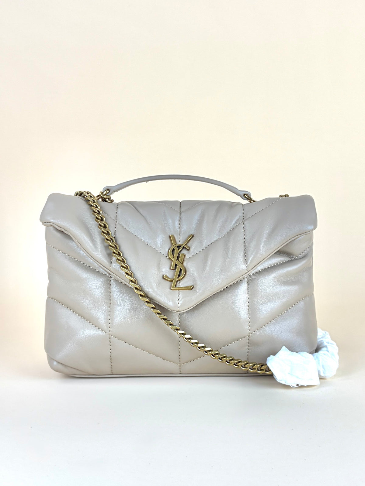YSL beige lambskin Loulou buffer toy
