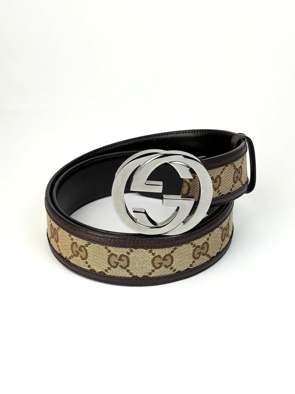Gucci gg beige and brown Leather interlocking