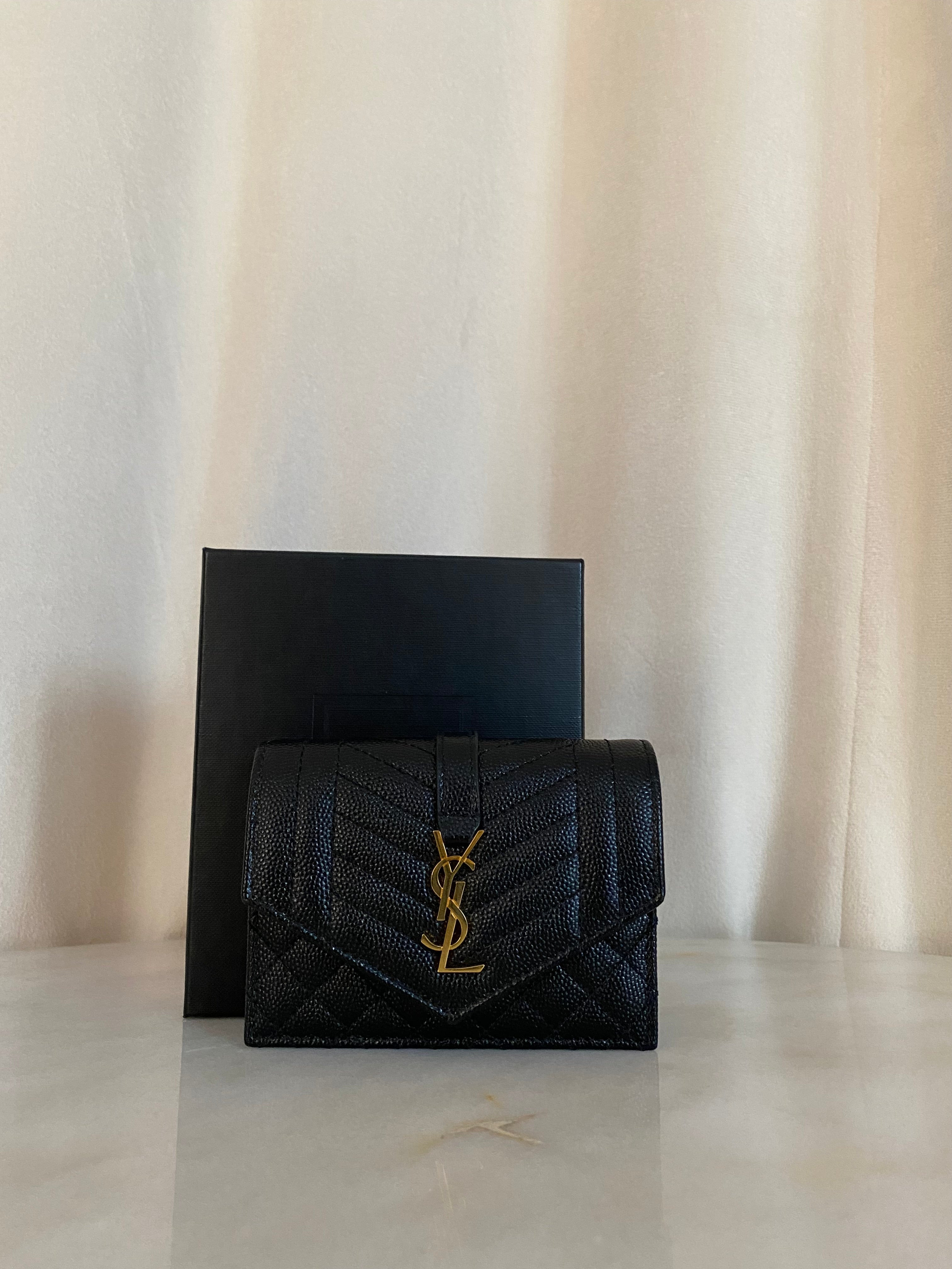 YSL Black Cassandre Small Wallet