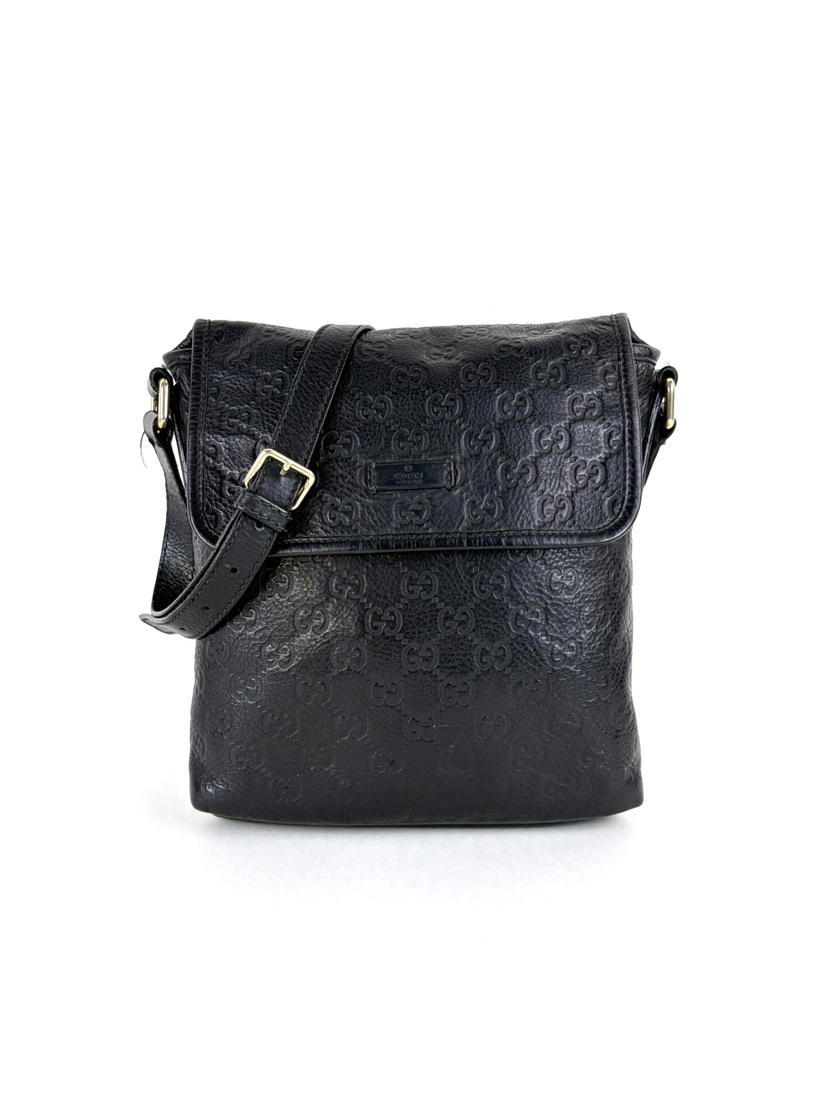 Gucci guccissima leather small flap messenger bag
