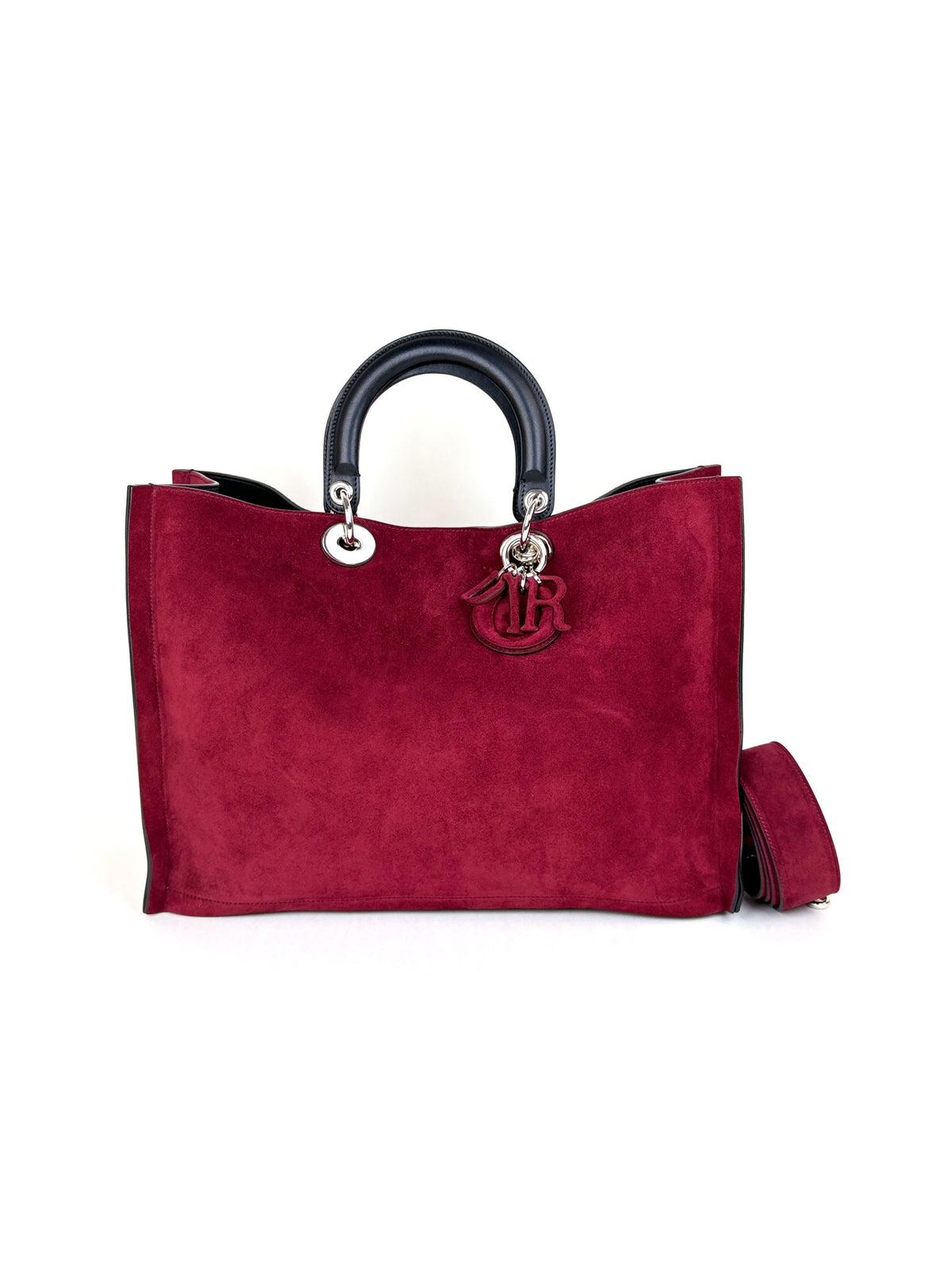 Dior Burgandy suede diorissimo large tote bag