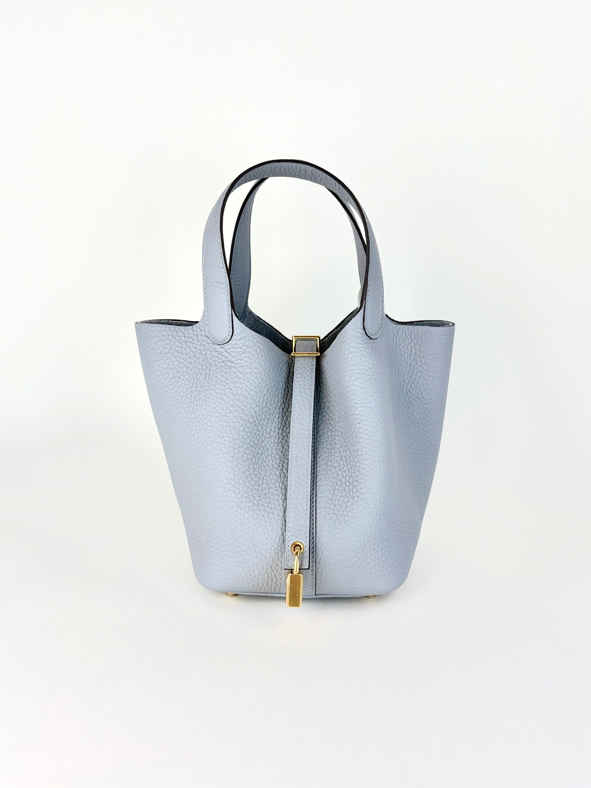 Hermes gris pant tin Tauillon Clemence picoting lock 18 bag