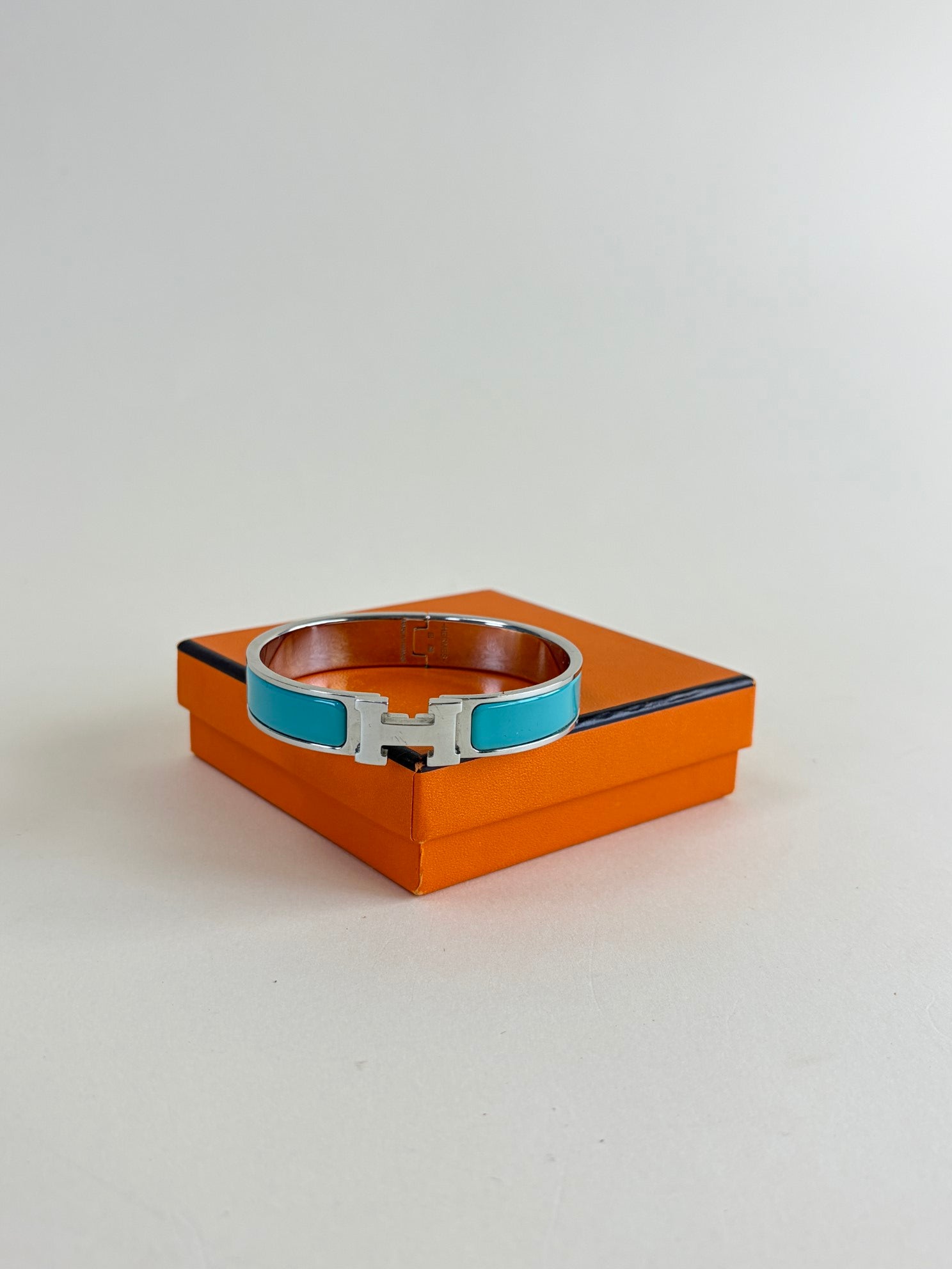 Hermes Blue Clic H PM Polaire Bracelet