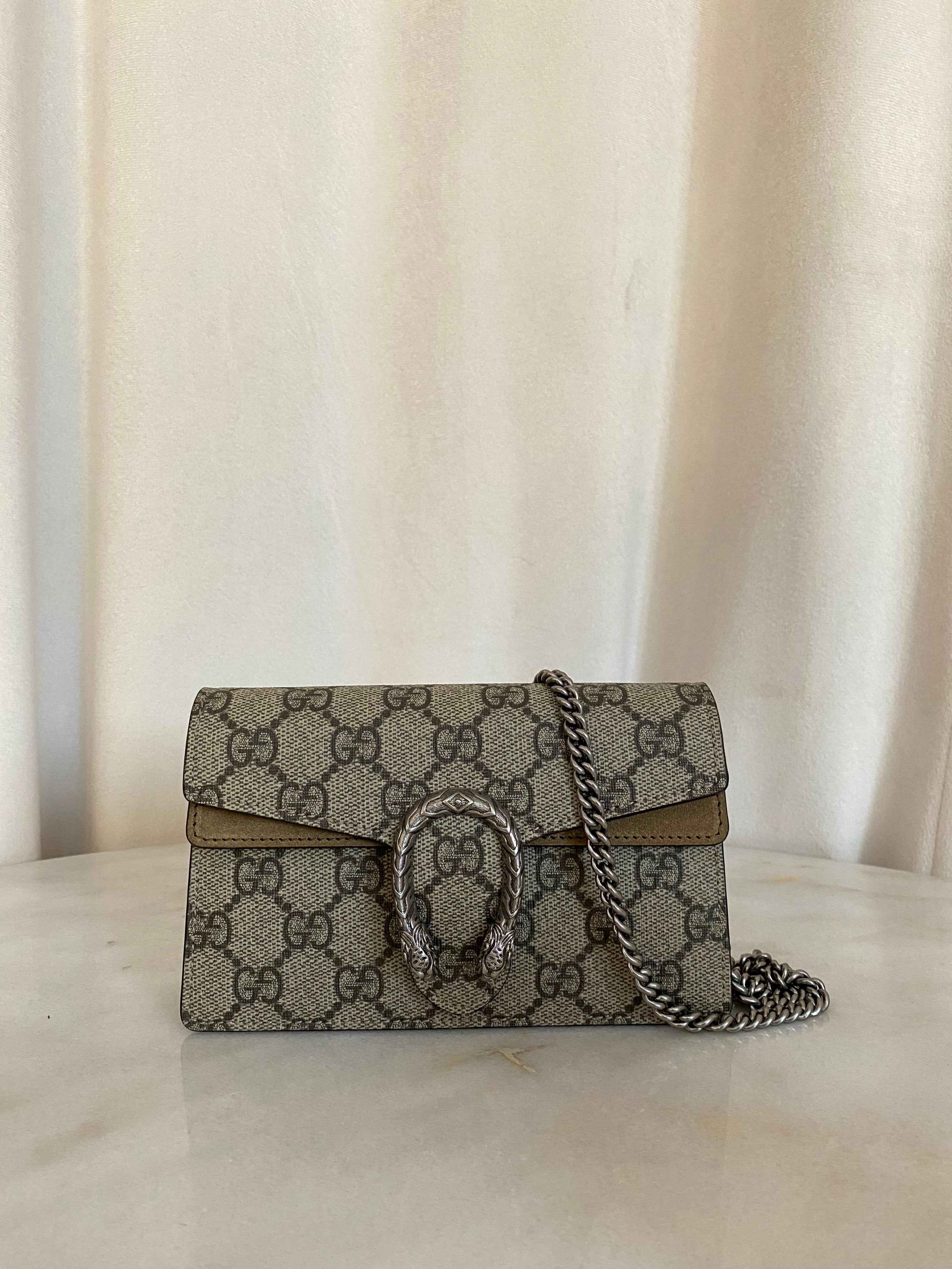 Gucci Beige Dionysus GG Supreme Super Mini Bag