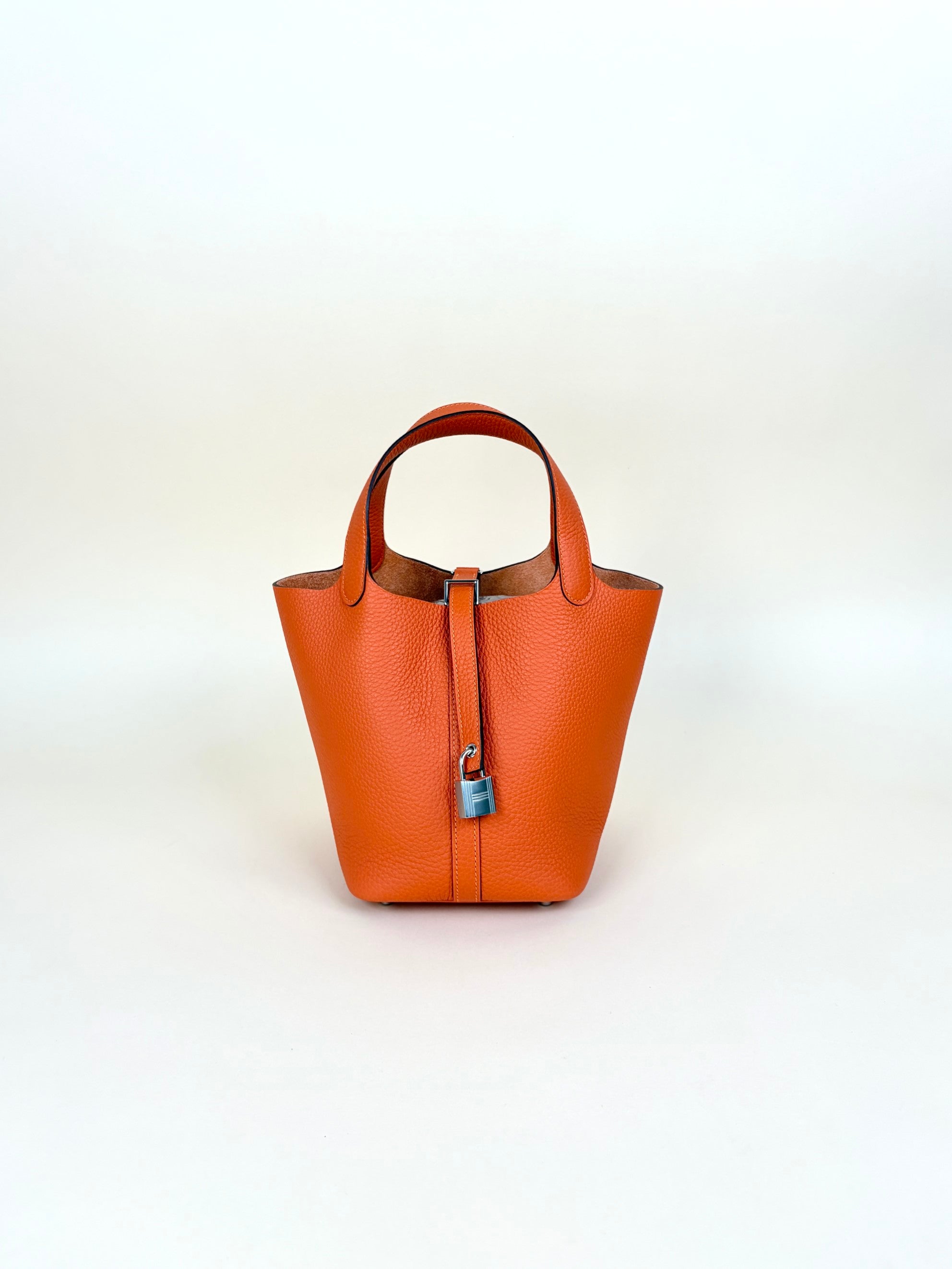 Hermes Orange Poppy Picotin Lock 18 Bag