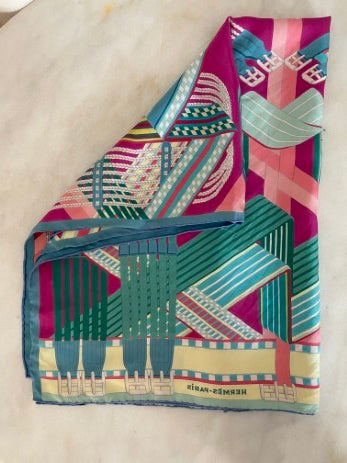 Hermes Multicolor Sangles en Zigzag Square Silk