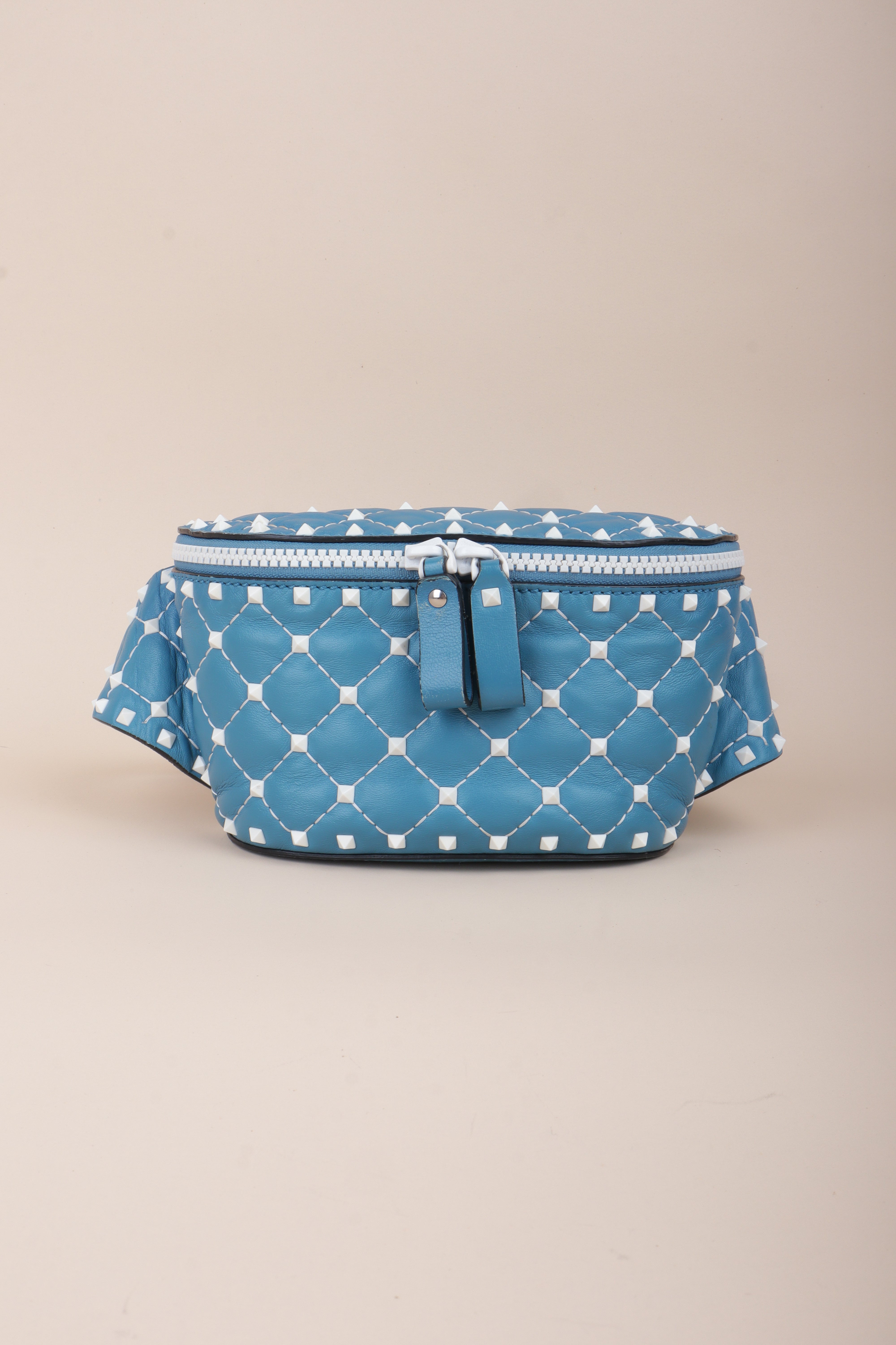 Valentino Blue Rockstud Free Spike Belt Bag 75