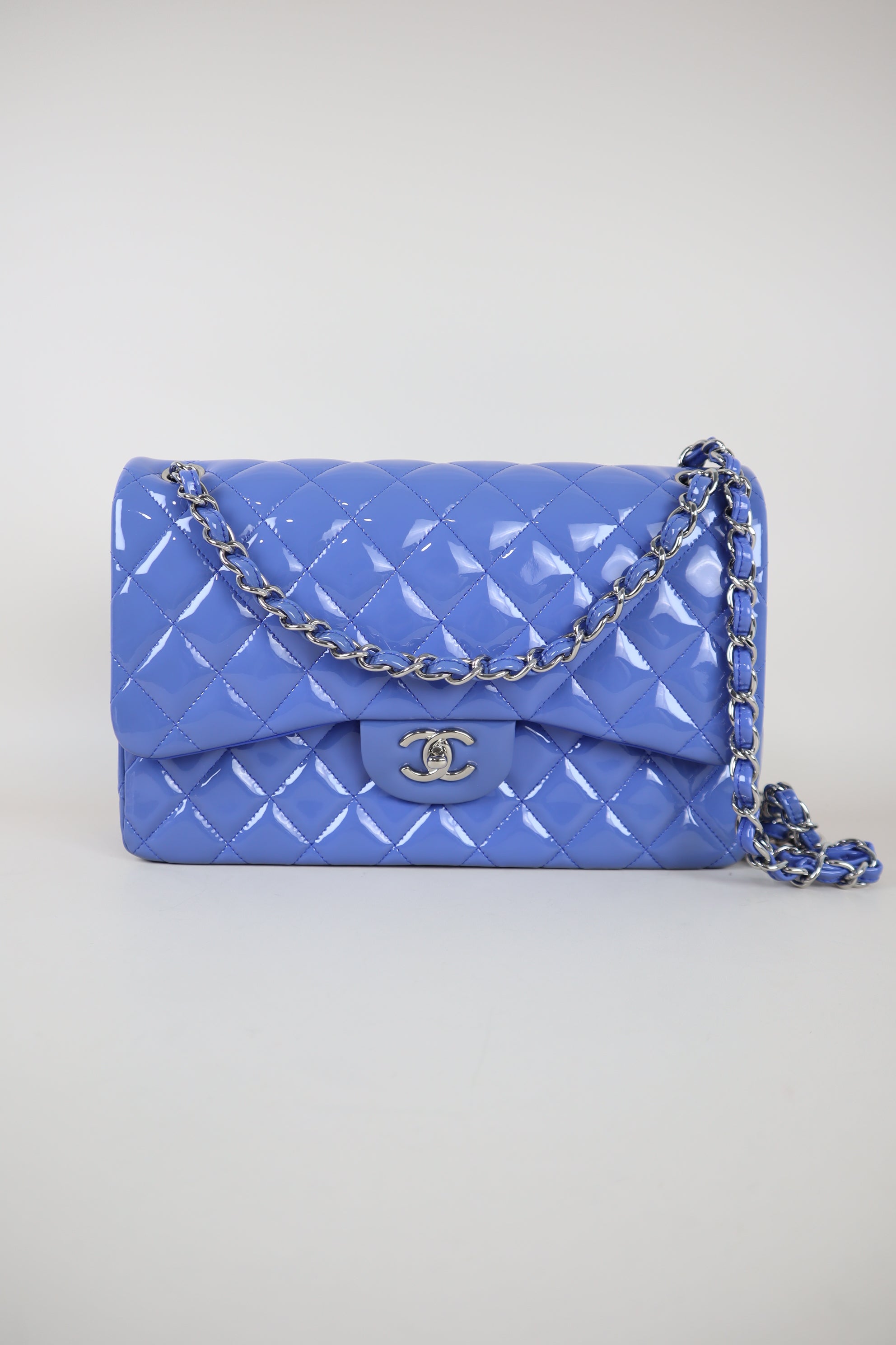 Chanel Baby Blue Jumbo Quilted Classic Double Flap Bag