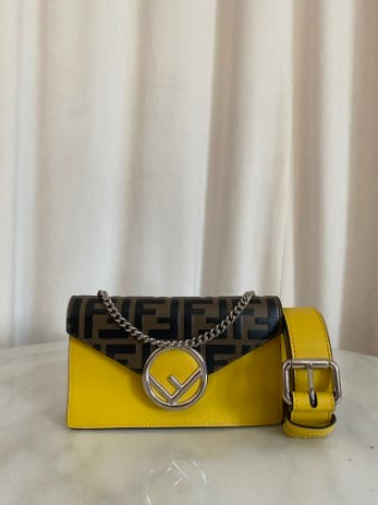 Fendi Bicolor FF Belt Bag W/ Chain