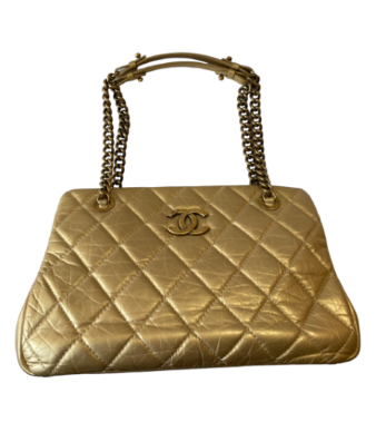 Chanel Gold CC Crown Tote Shoulder Bag