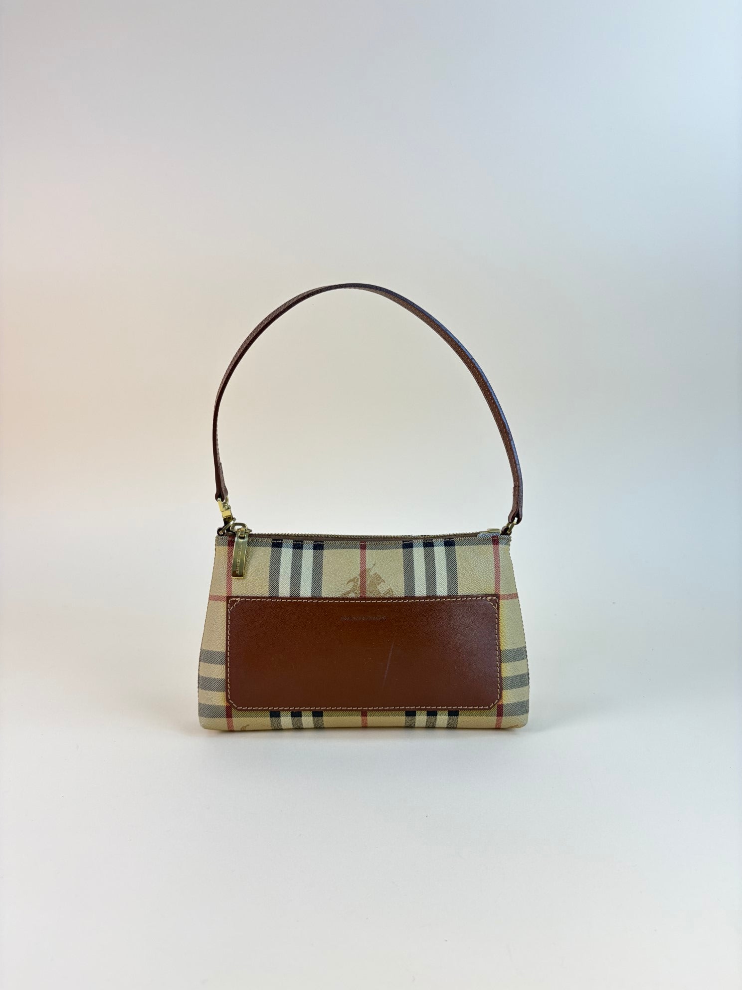 Burberry beige/brown Haymarket mini pochette