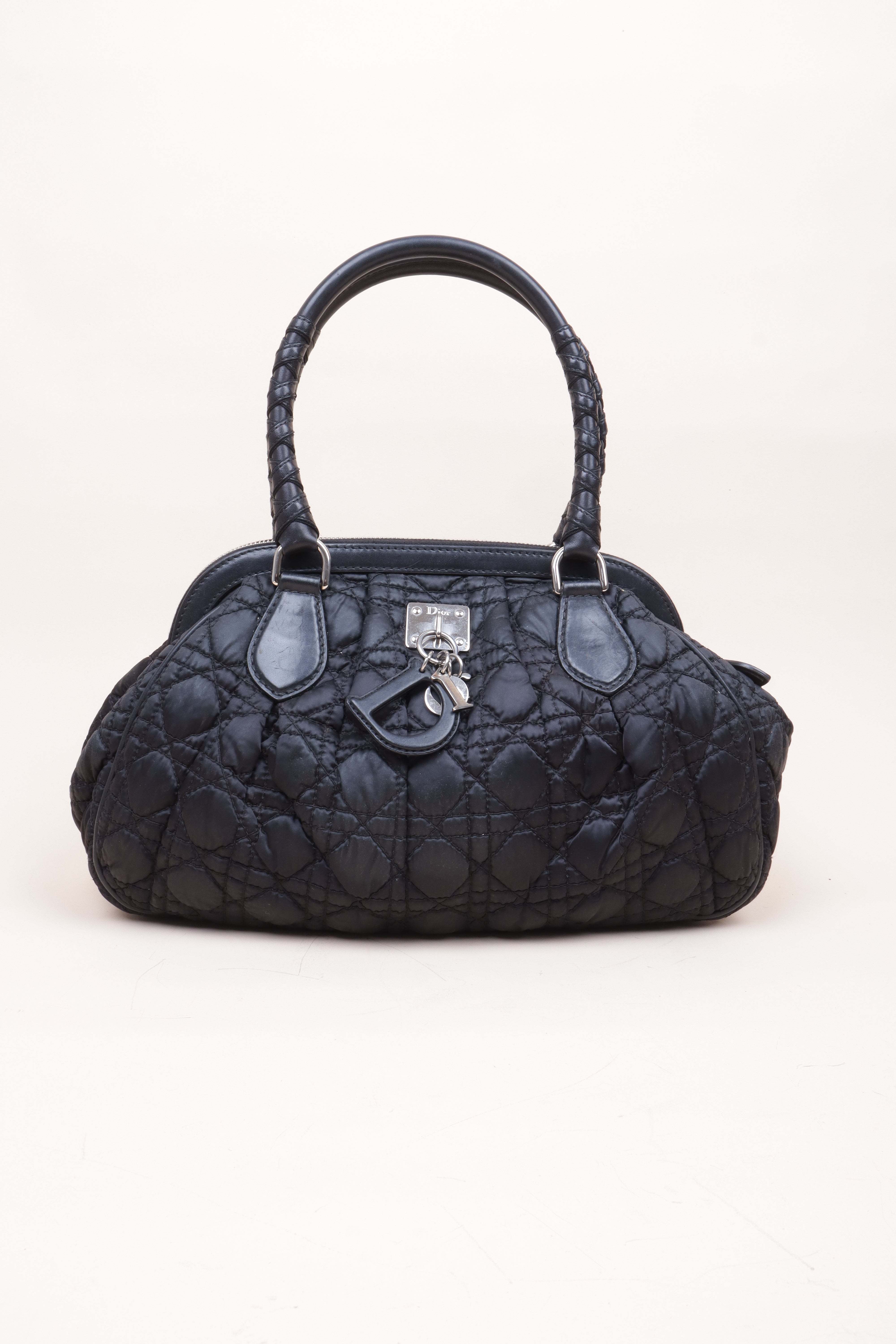 Christian Dior Balck Satin Charming Doctors Tote Bag
