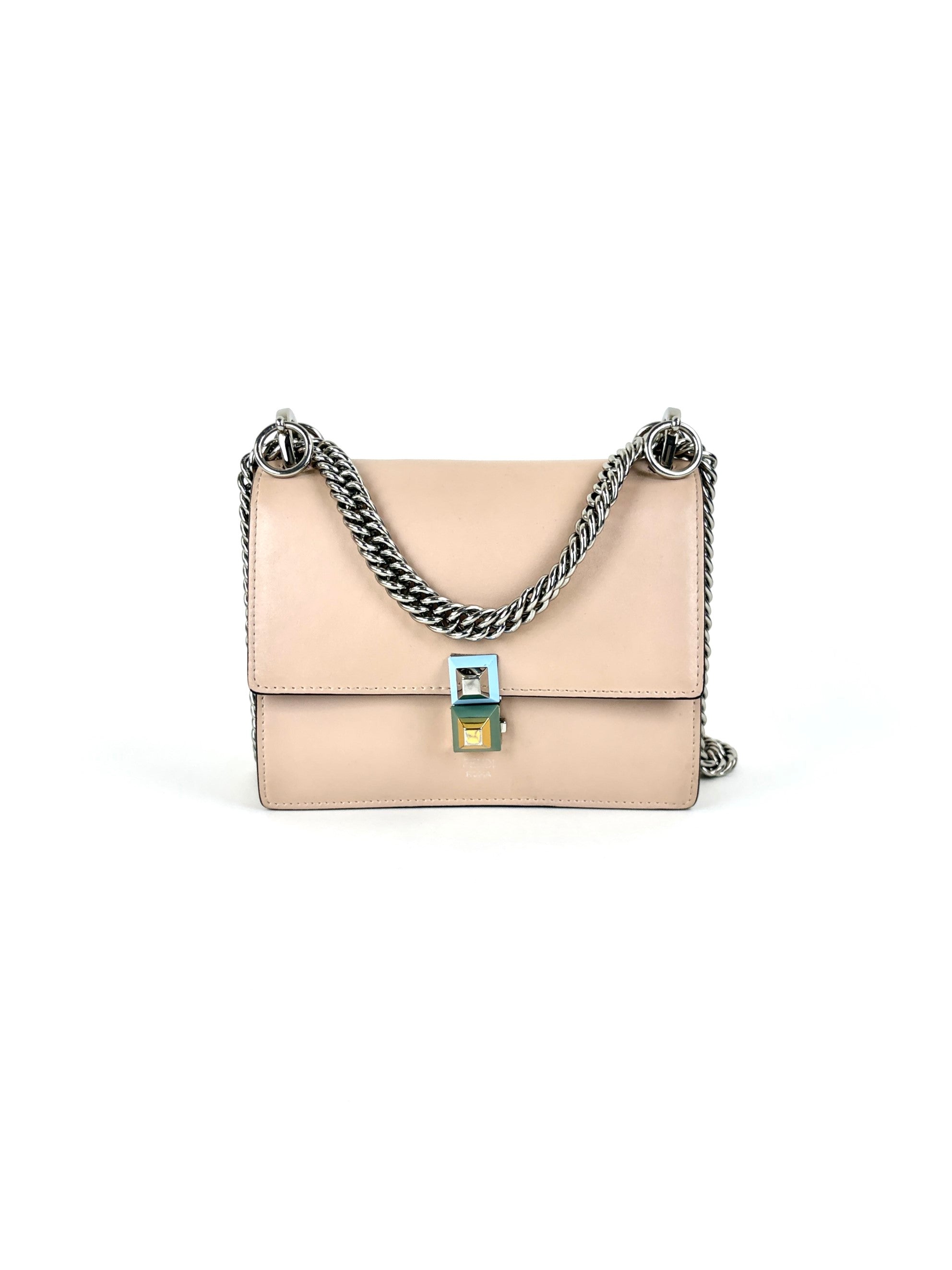 Fendi Pouder pink calfskin small kan i shoulder bag
