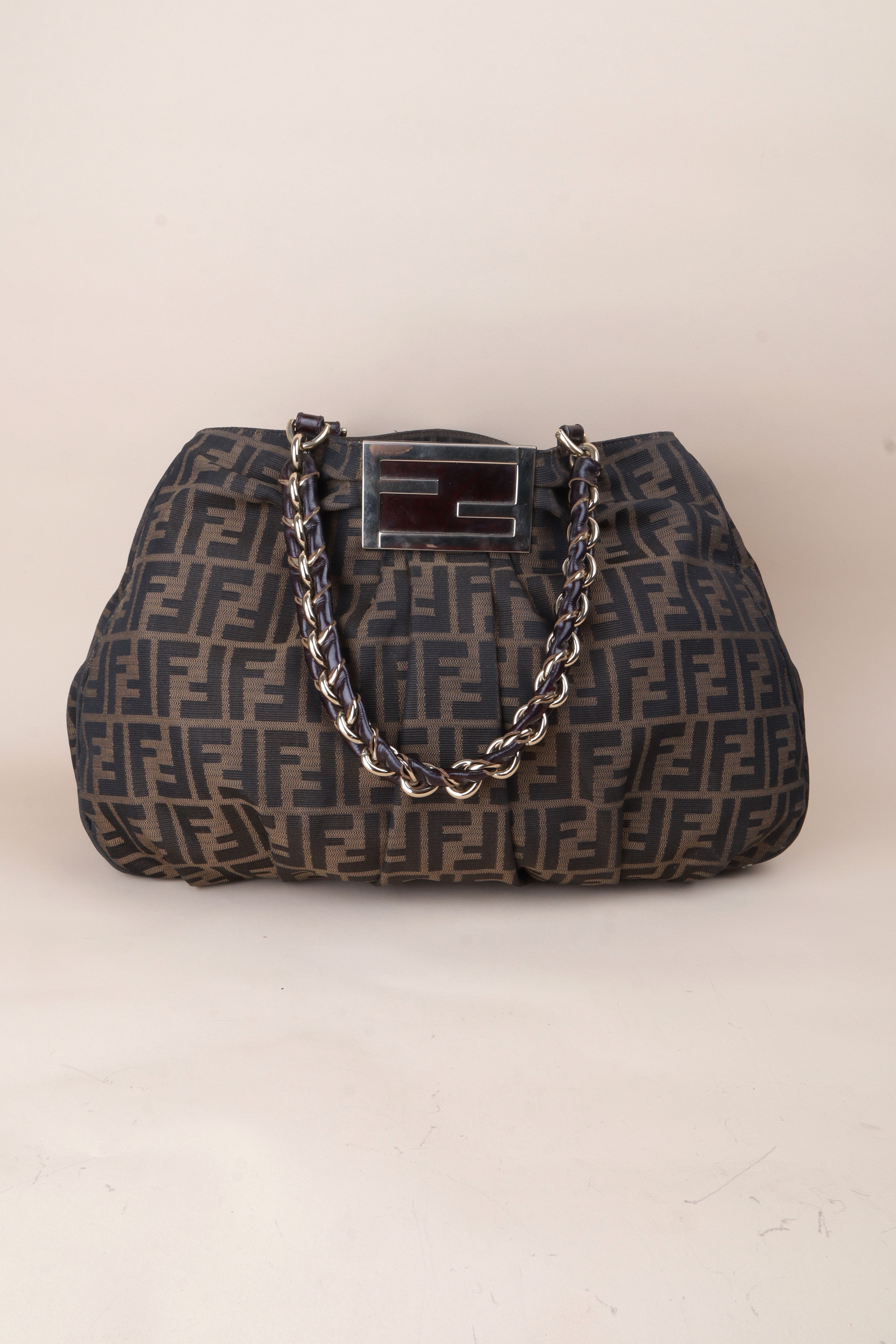 Fendi Brown large tobacco  Zucca  Shoulder Bag