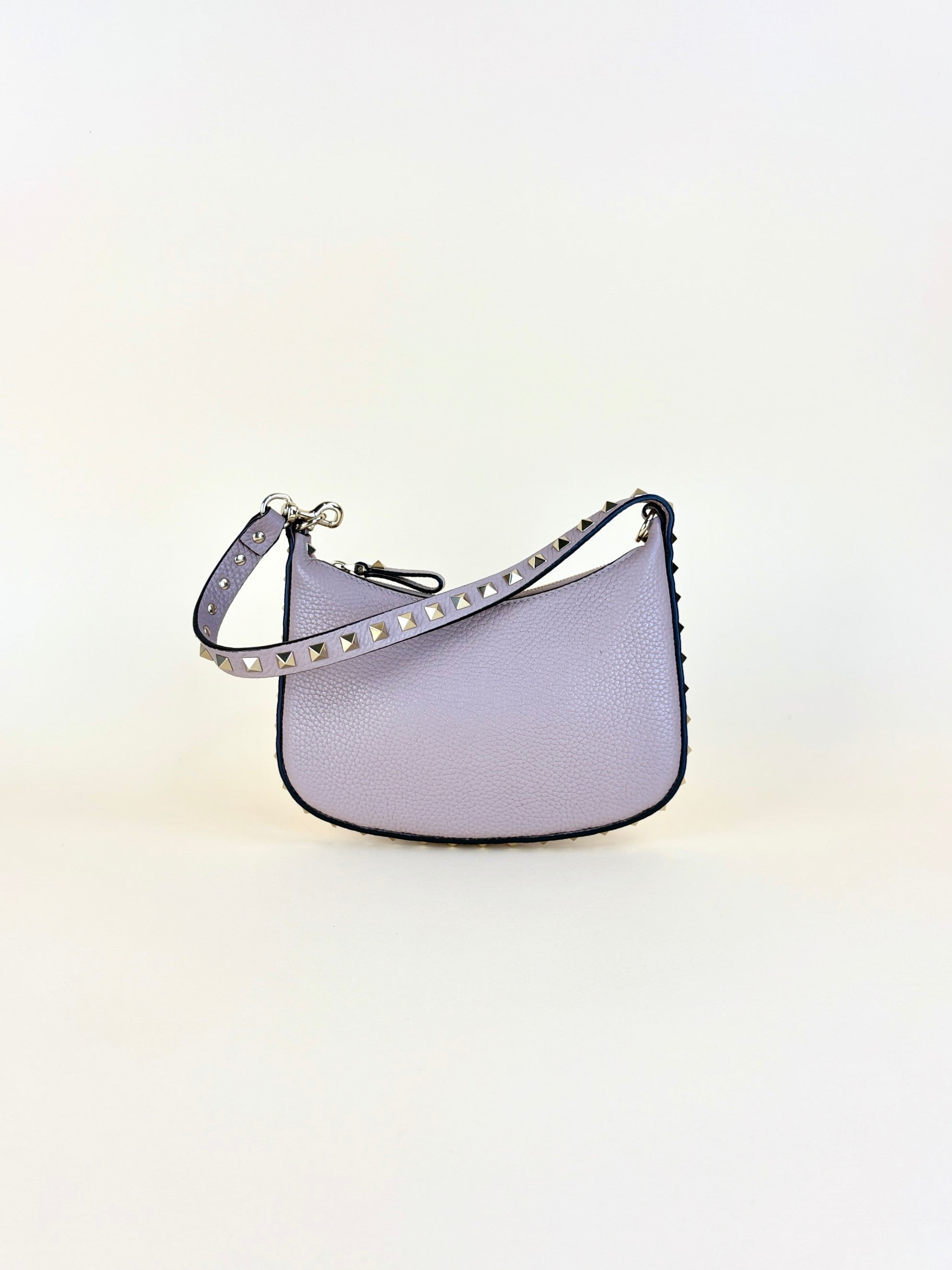 Valentino paravane nude grainy calfskin mini rock stud hobo bag