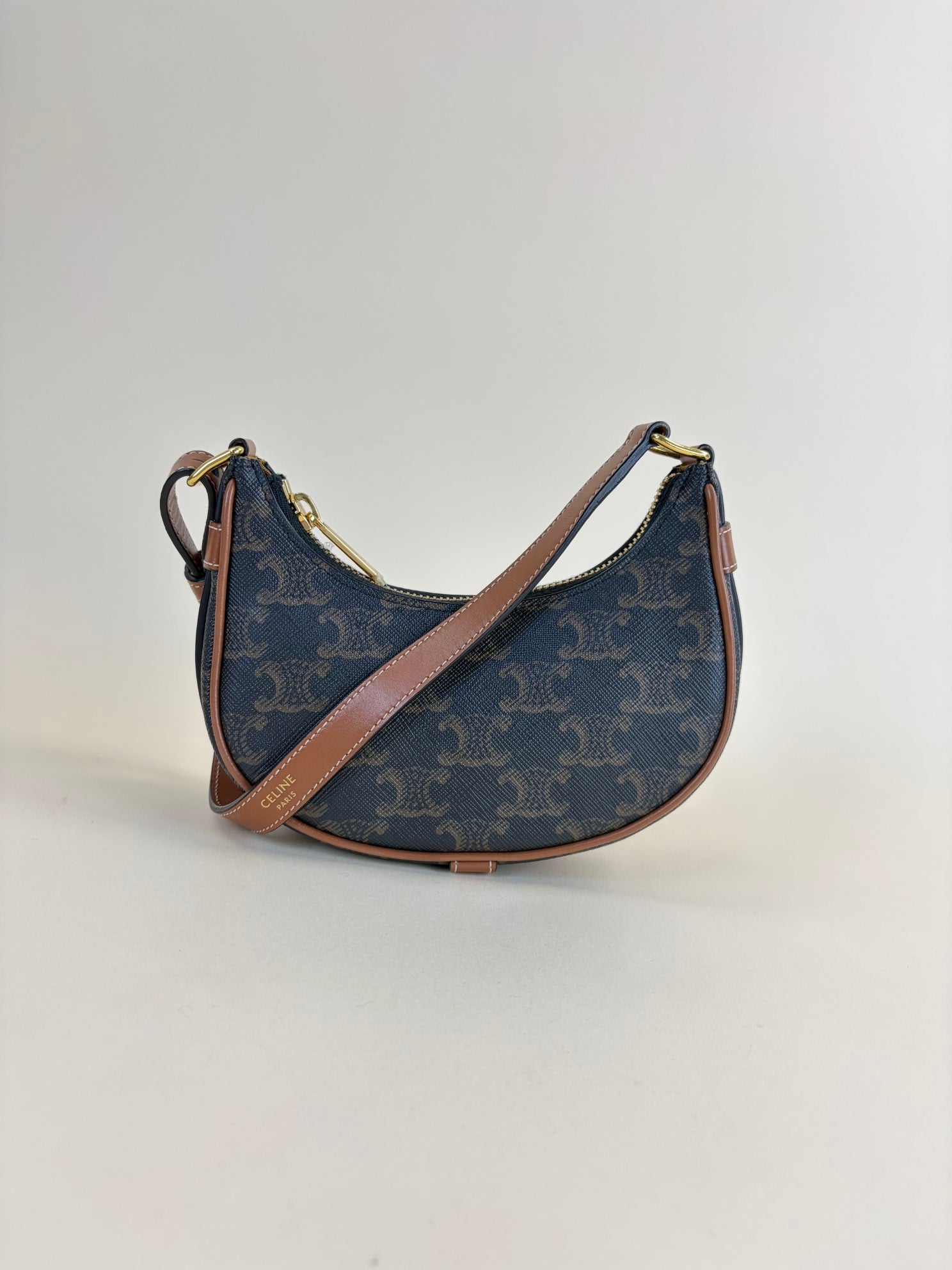 Celine Brown Triomphe Mini Ava Shoulder Bag