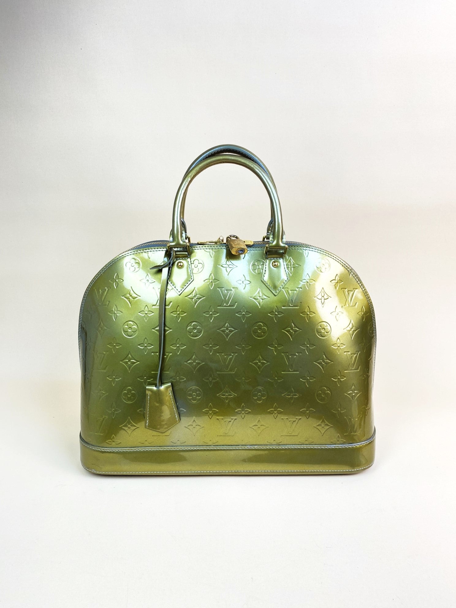 Louis Vuitton olive Monogram Vernis Alma gm Bag