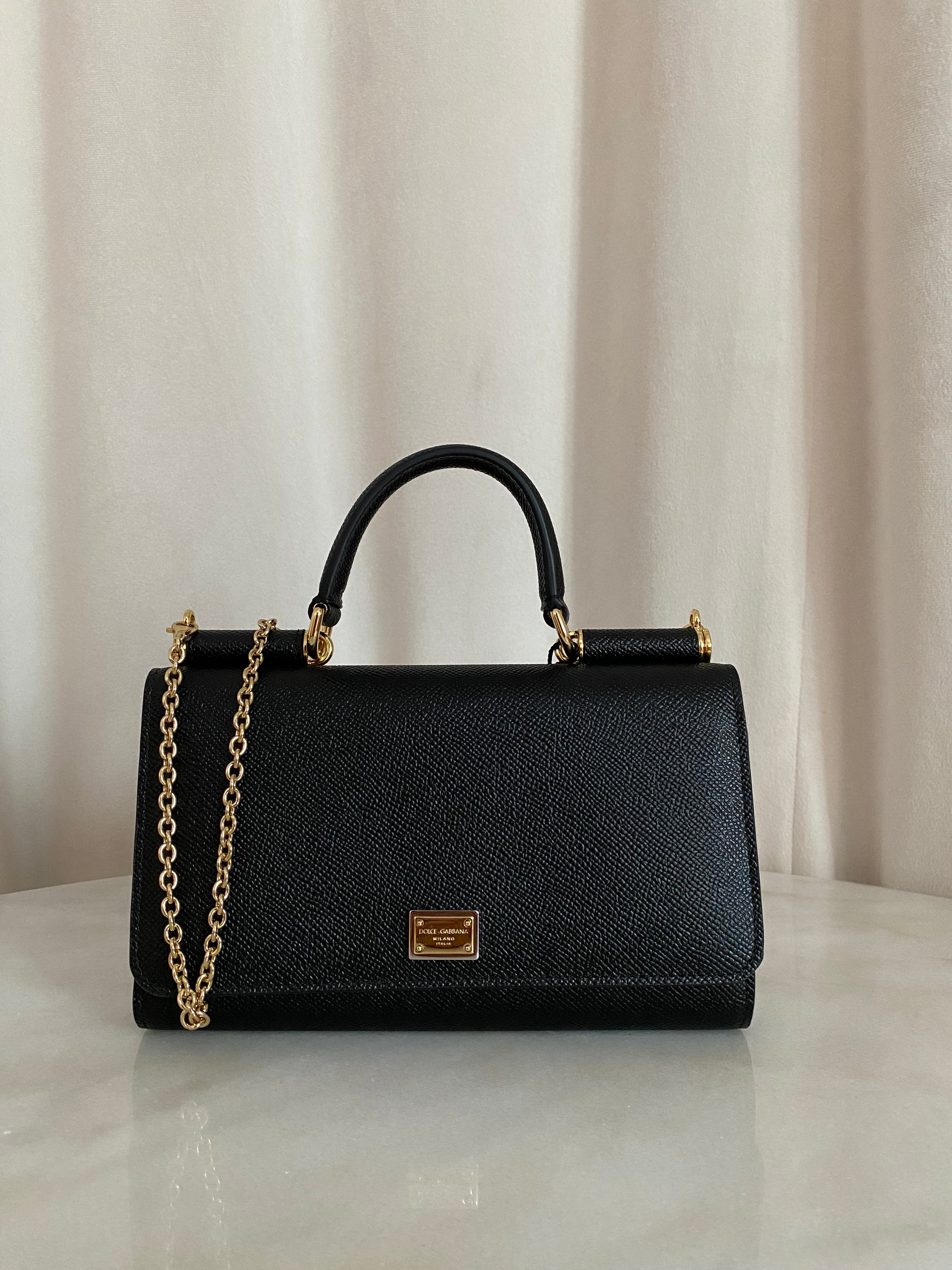 Dolce & Gabbana Black Dauphine Phone Bag