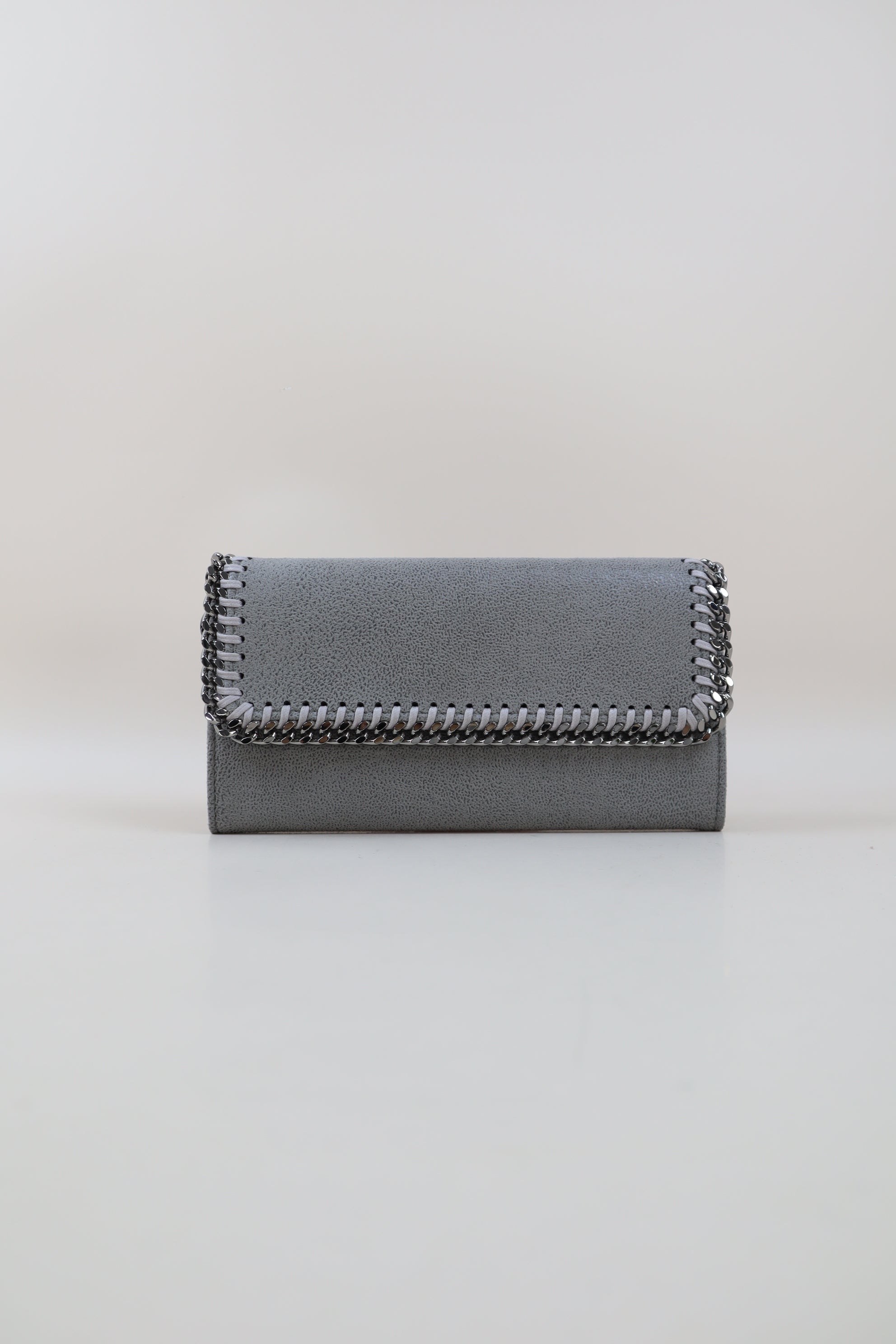 Stella Mccartney Gray Continual Falabella Flap Long Wallet
