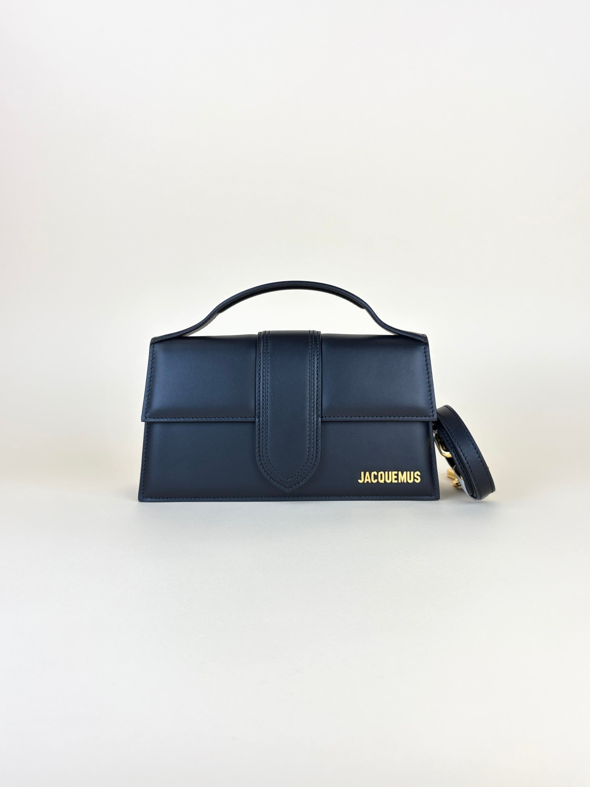 Jacquemus black leather the large bambino top handle
