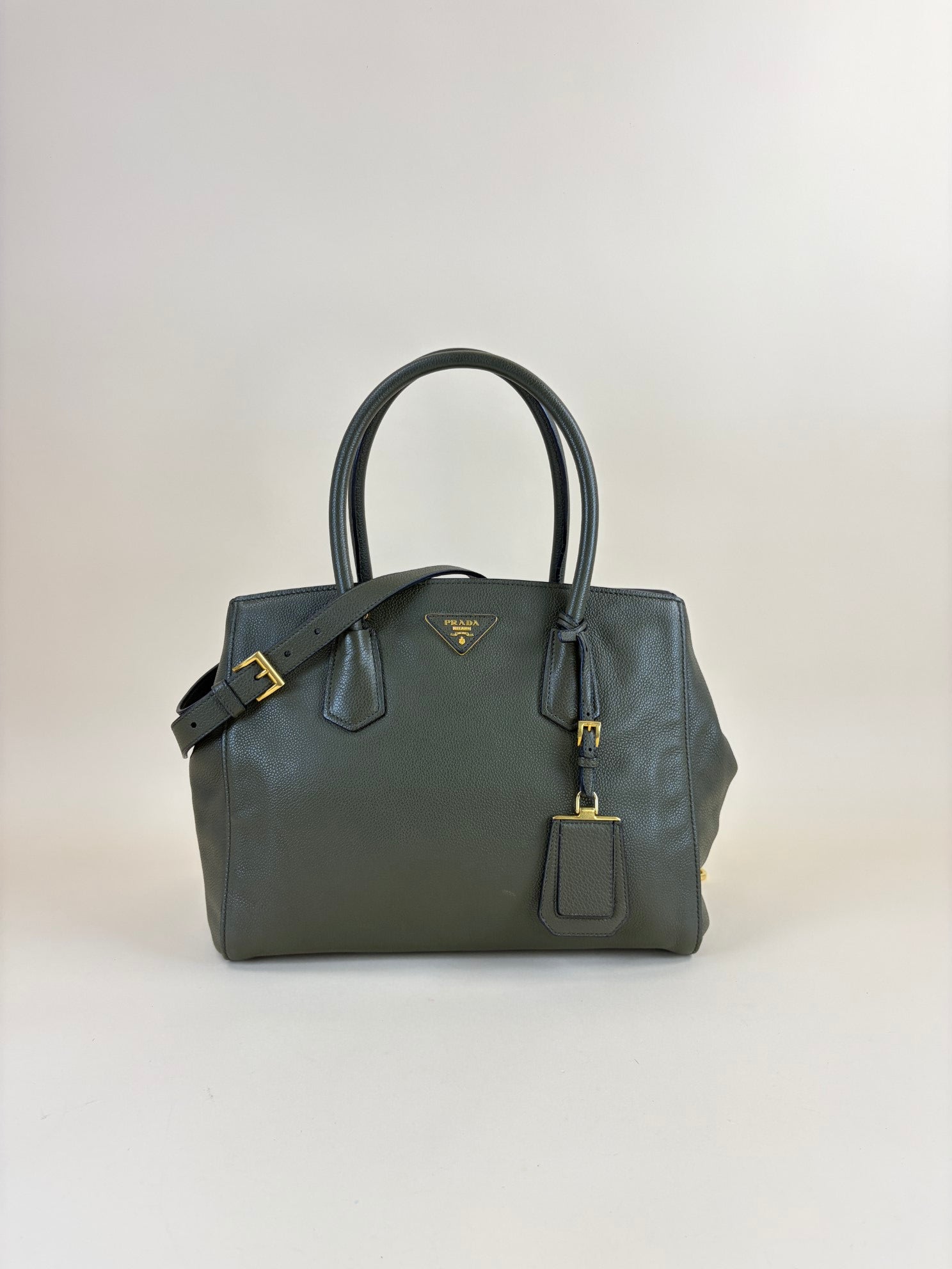 Prada twin pocket vitello danio tote bag