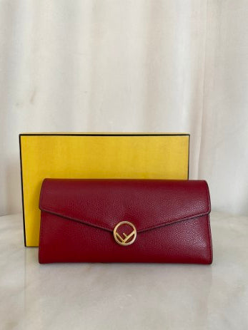 Fendi Burgundy Long Wallet