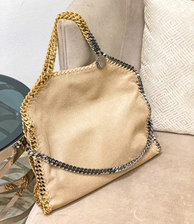 Stella Mccartney Beige Falabella large Tote Chain Bag