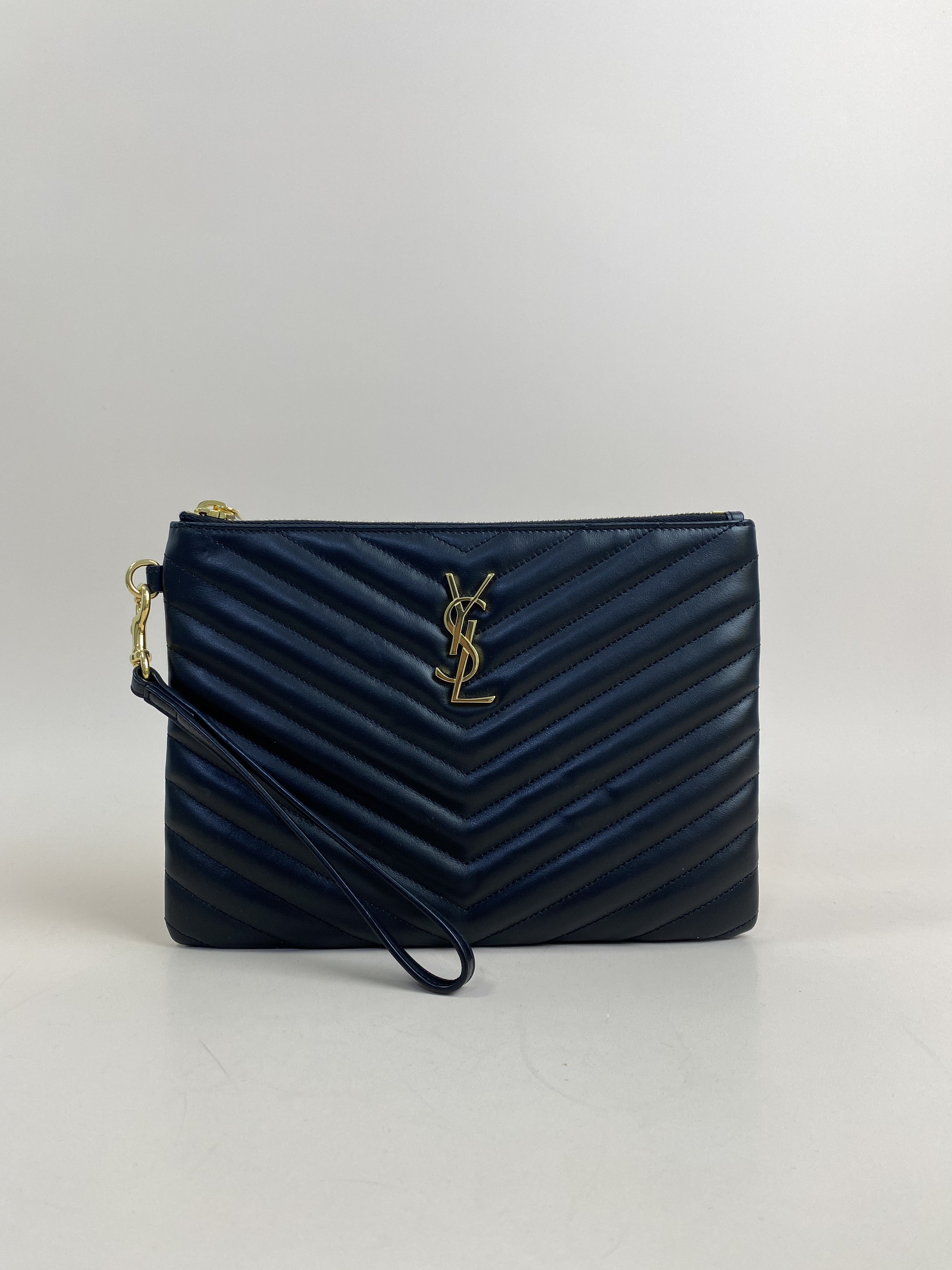 YSL Black Cassandra Classic Clutch