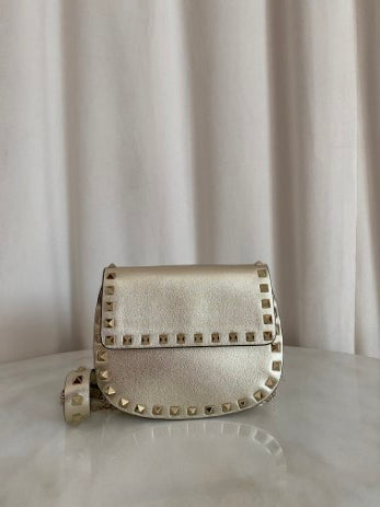 Valentino Gold Rockstud Crossbody Bag