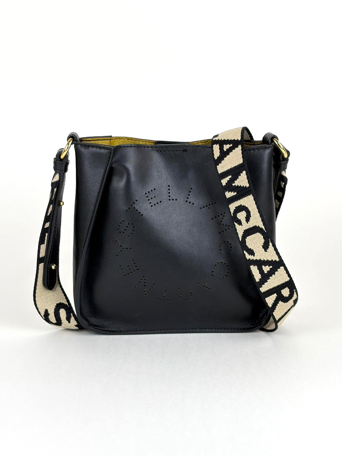 Stella Mccartney black Logo Square Crossbody Tiny Bag