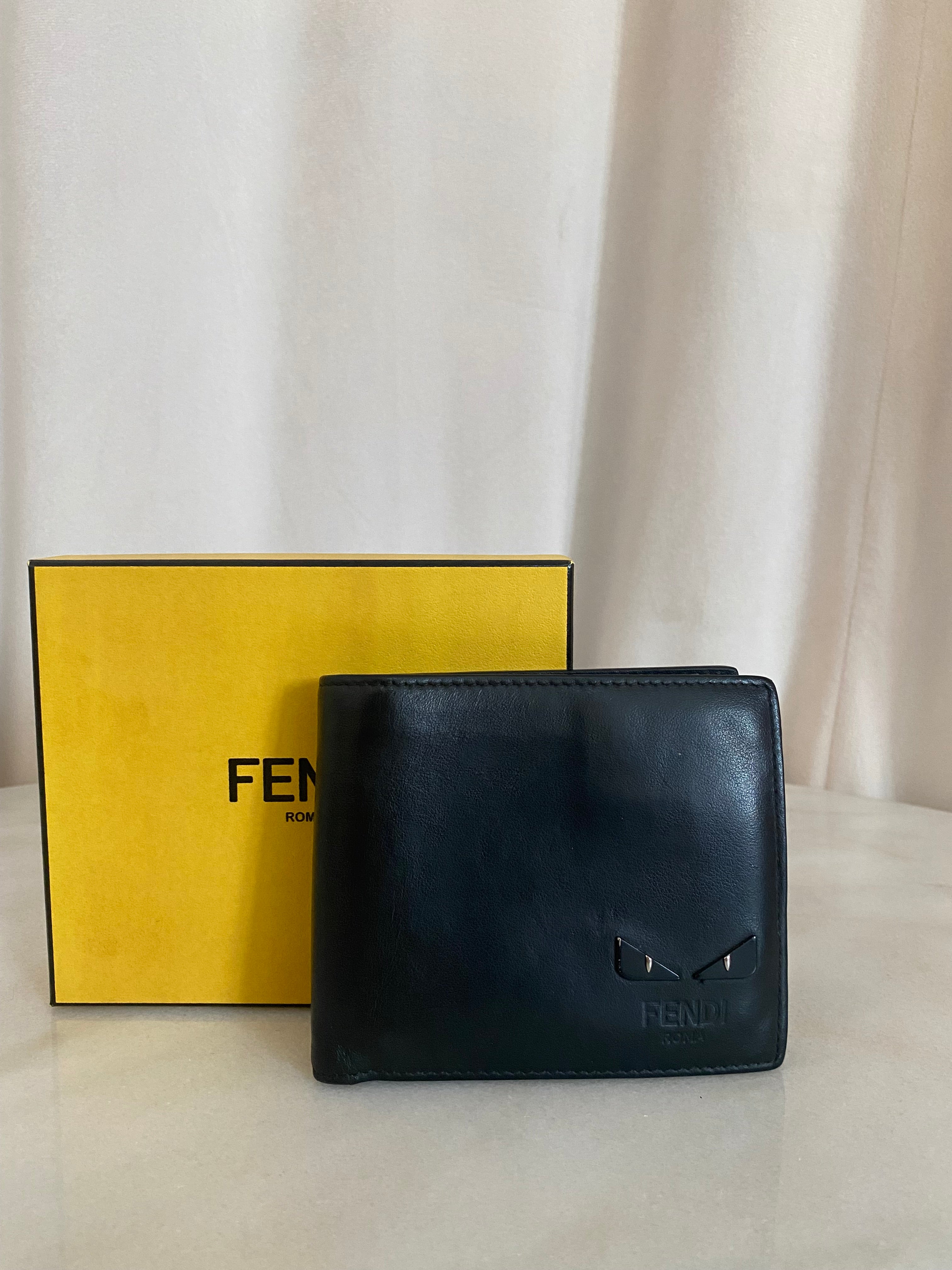 Fendi Black Monster Eye Mens Wallet