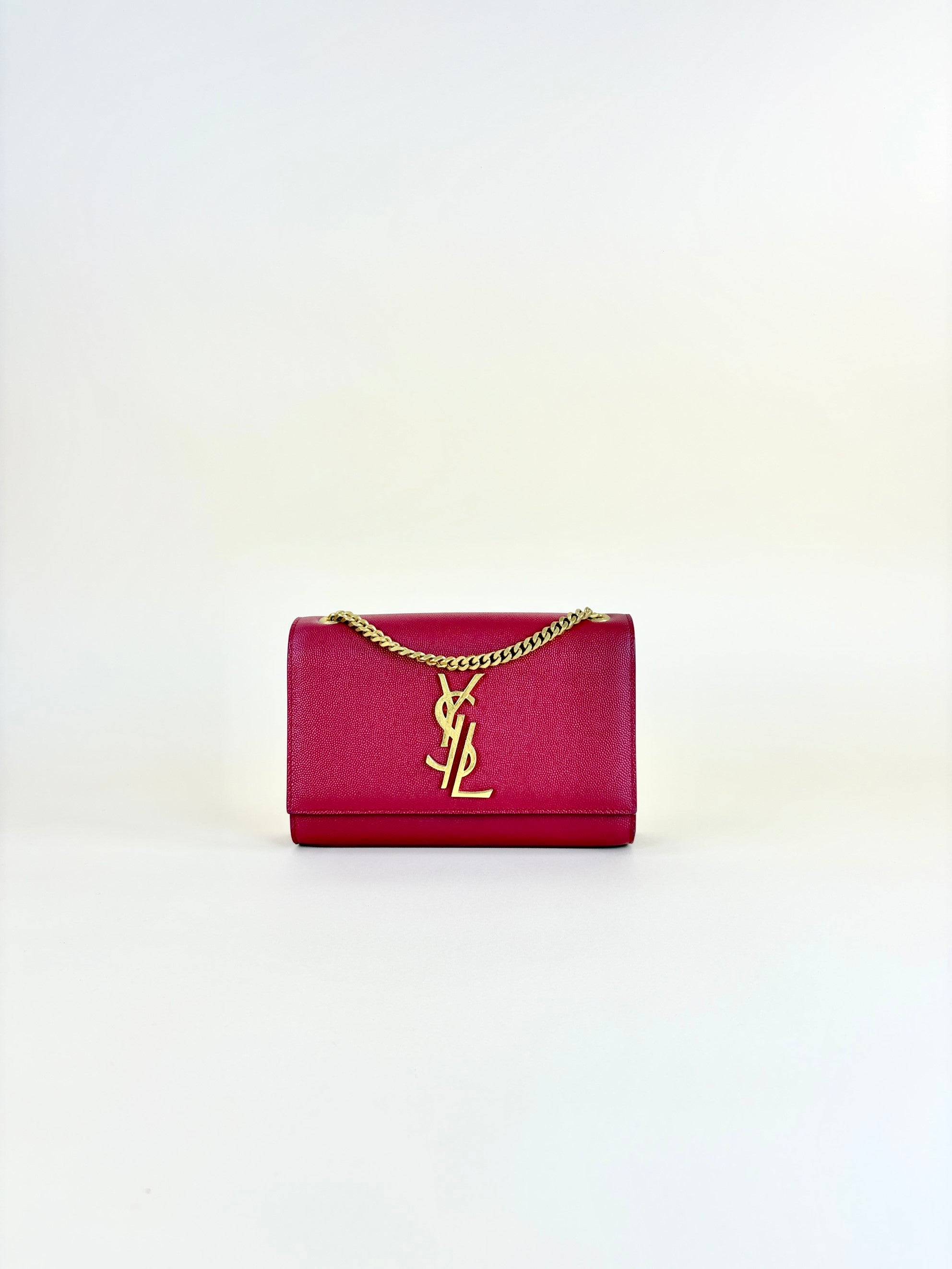 YSL small red Kate cross body gold hardware