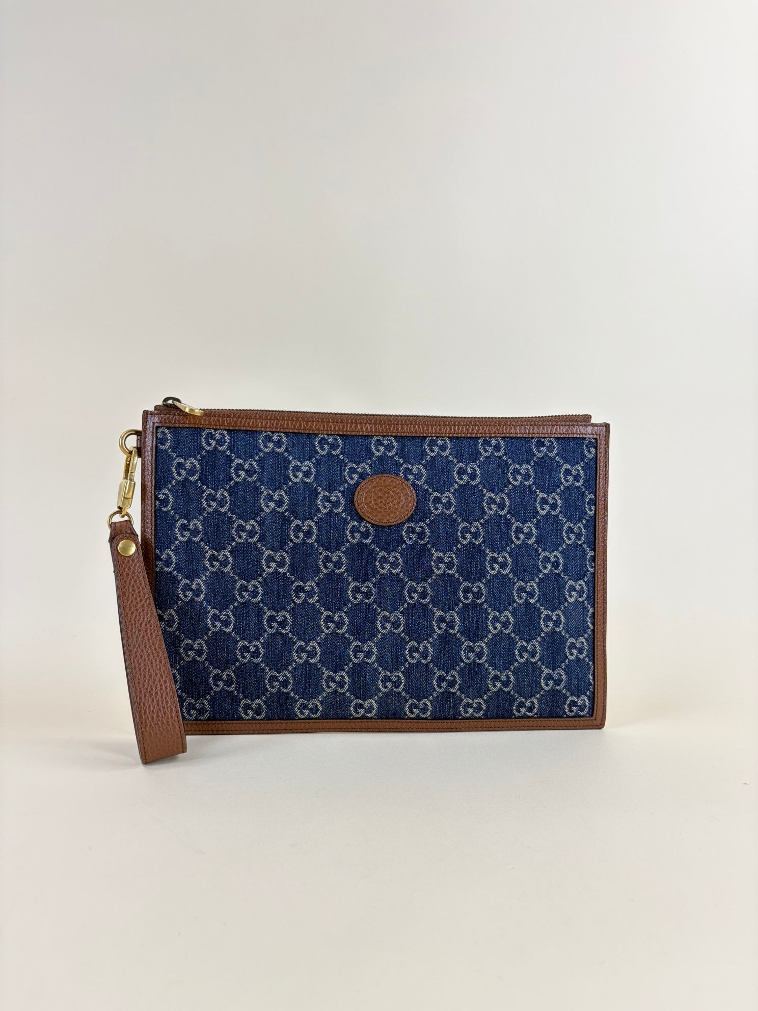 Gucci Blue New Denim GG Pouch