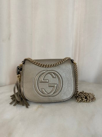 Gucci Metallic Gold Soho Small Crossbody Bag