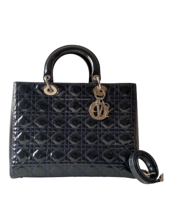 Christian Dior  Black Lady Dior Large Bag