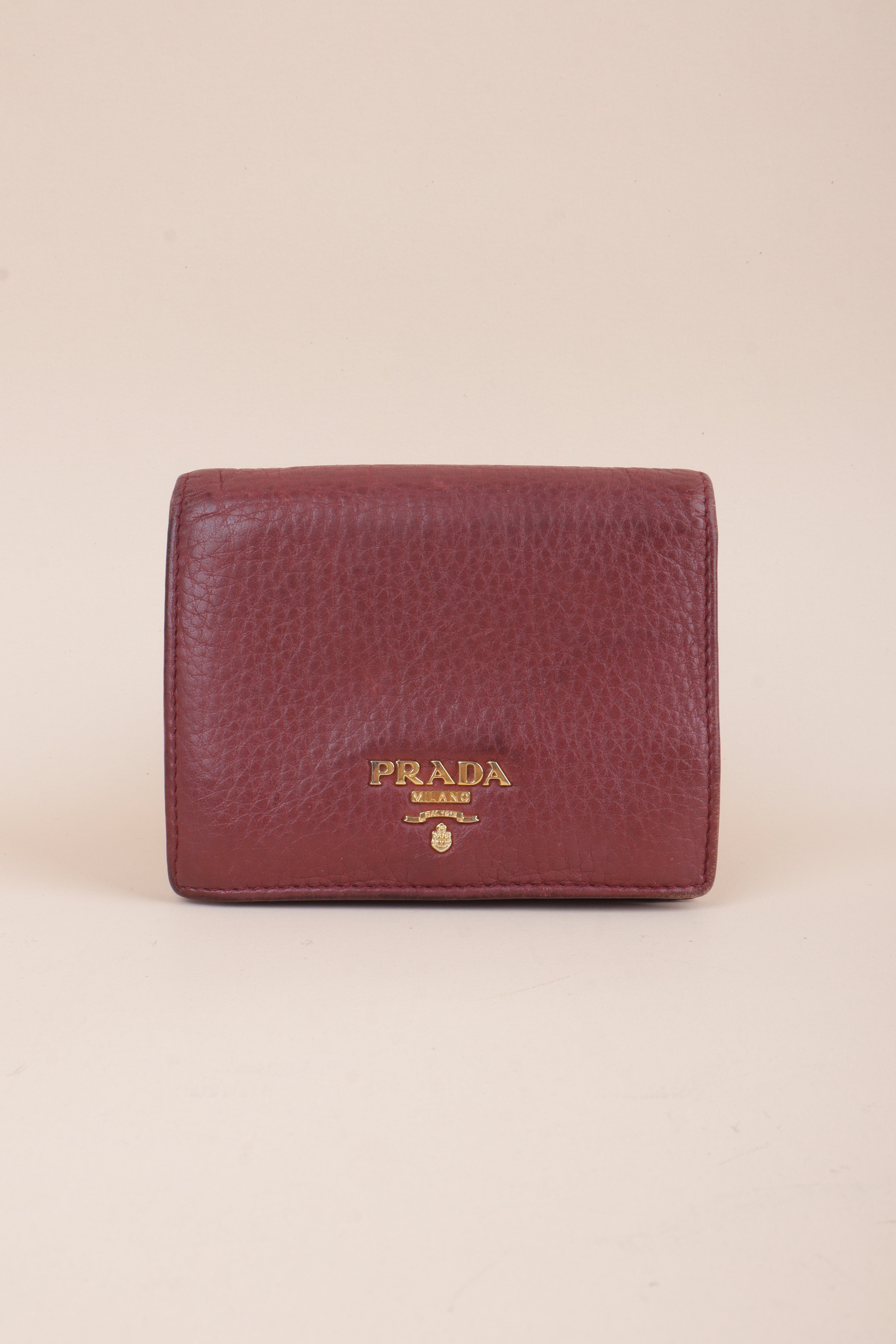 Prada Burgundy Bifold Small Wallet