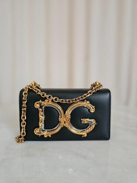 Dolce & Gabbana Black DG Nappa Girls Shoulder Bag