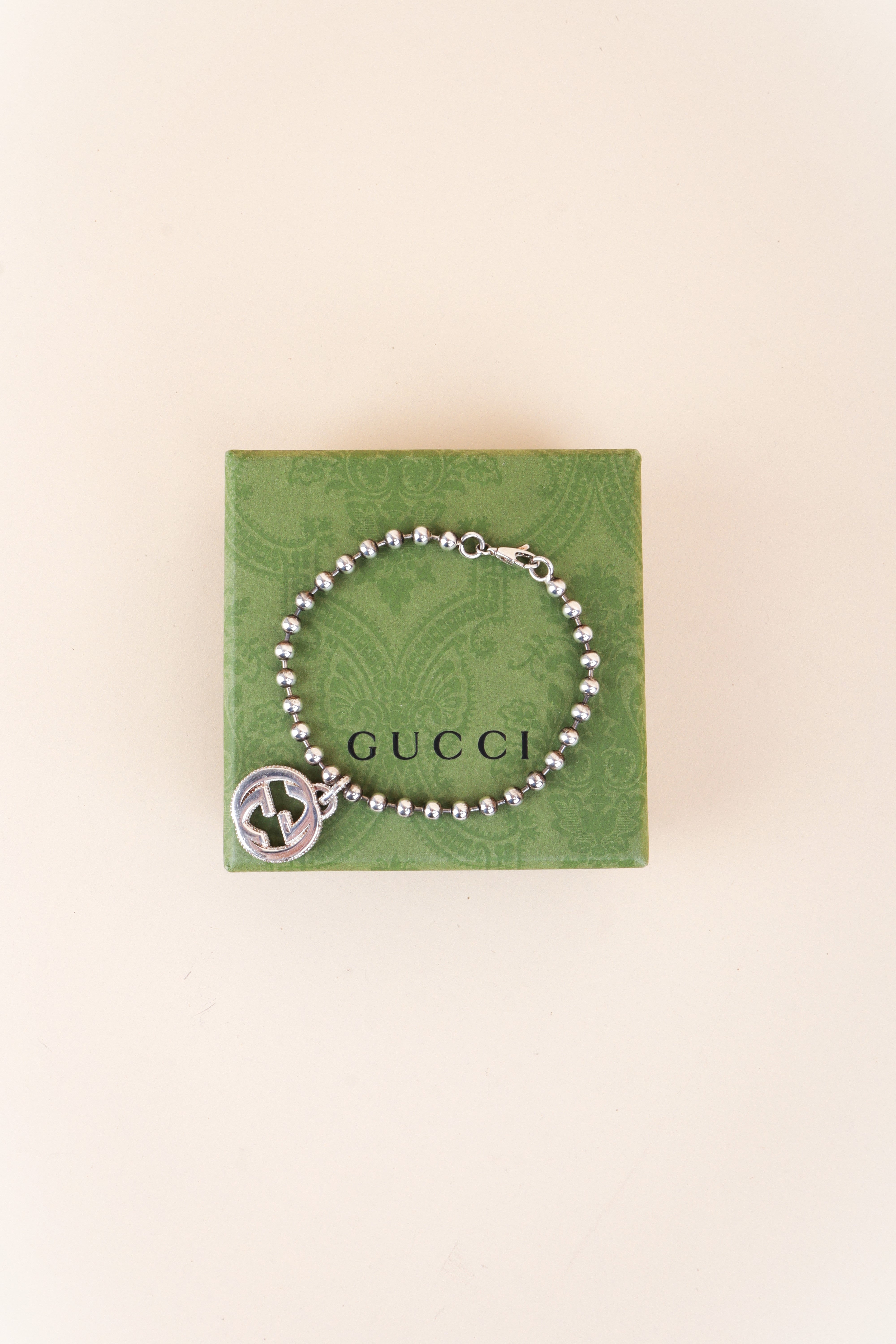 Gucci Silver Interlocking Bracelet