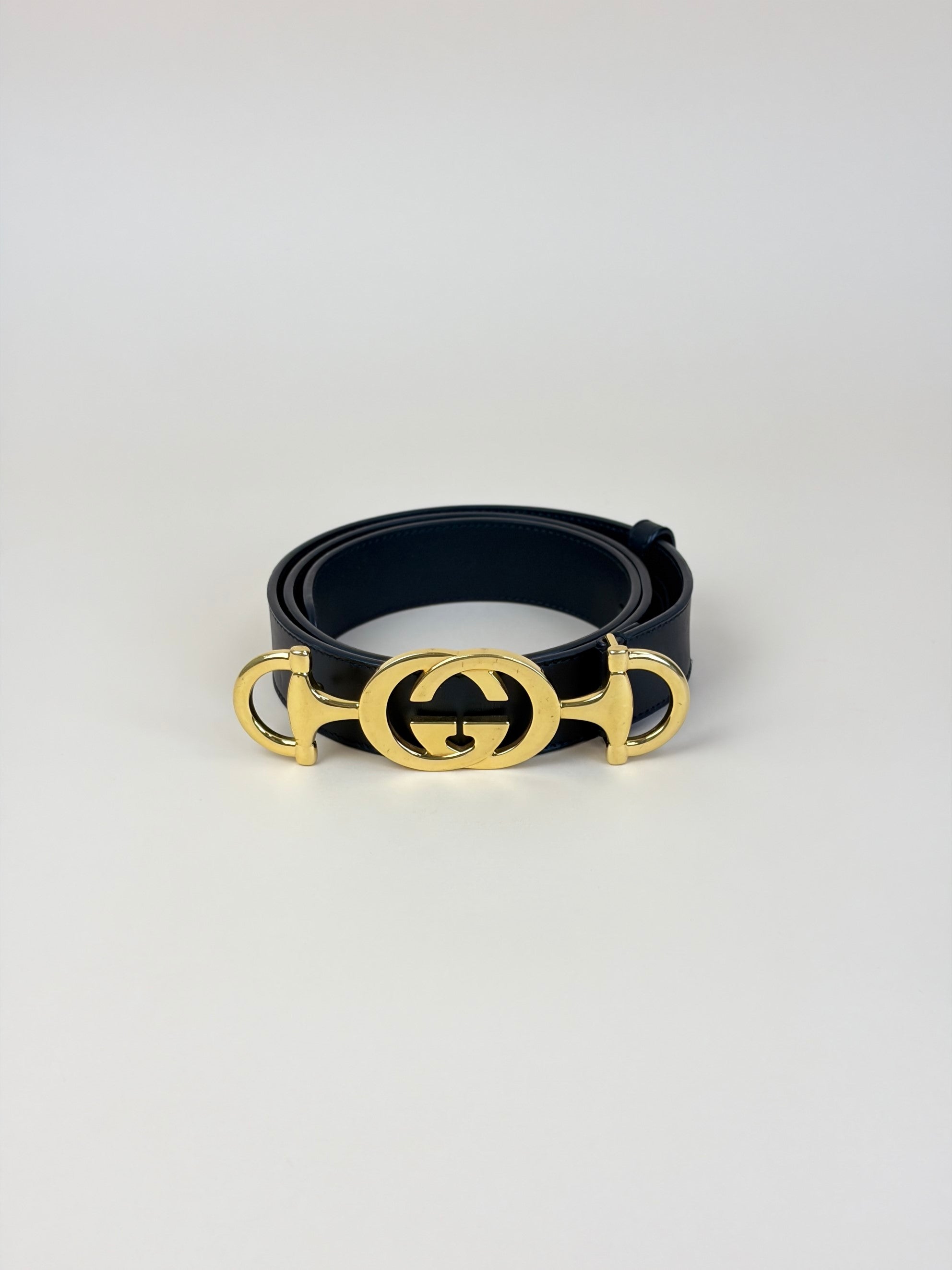 Gucci Black Zumi Buckle Belt 34
