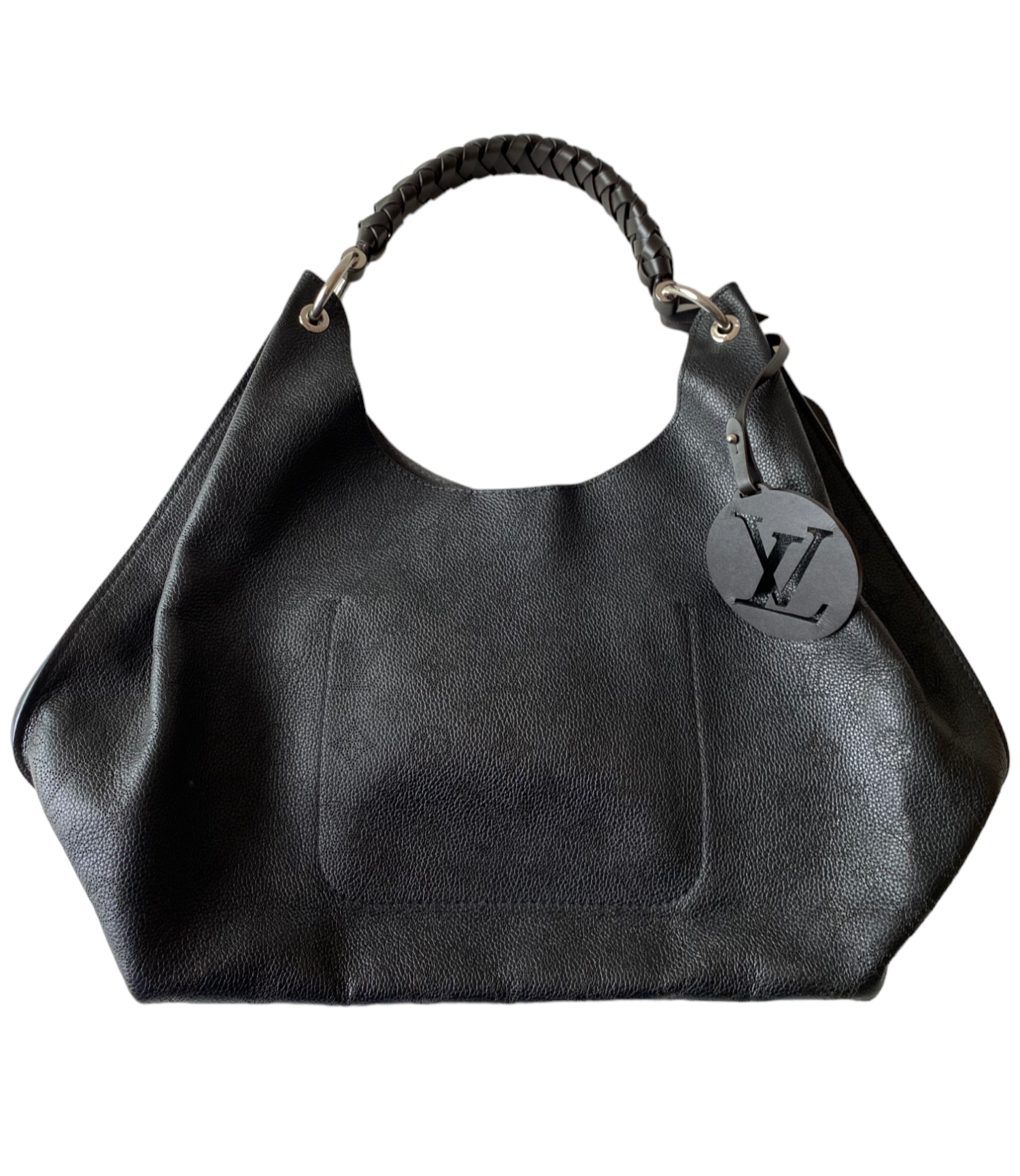 Louis Vuitton Black Mahina Carmel Hobo Bag